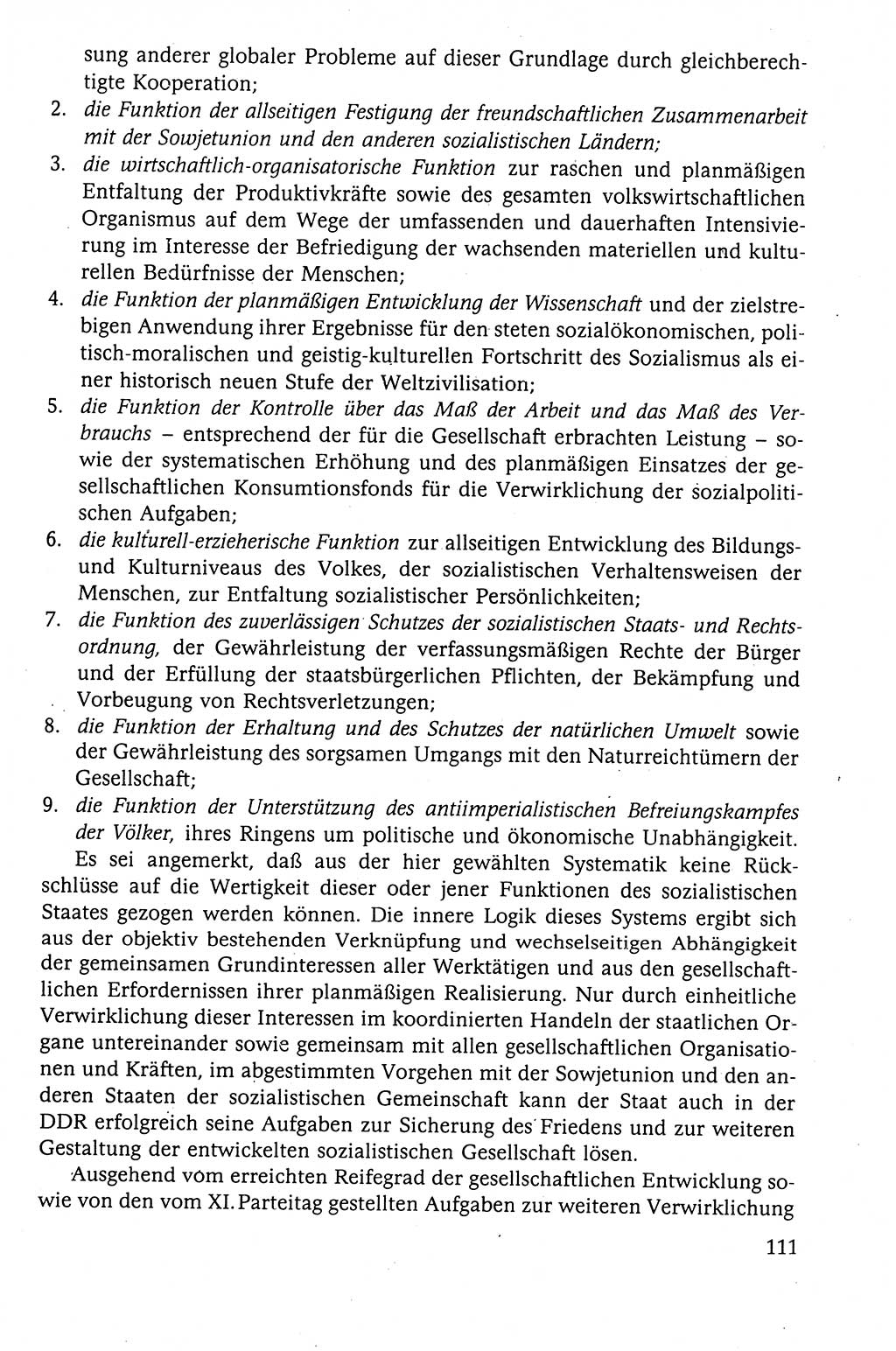 Der Staat im politischen System der DDR (Deutsche Demokratische Republik) 1986, Seite 111 (St. pol. Sys. DDR 1986, S. 111)