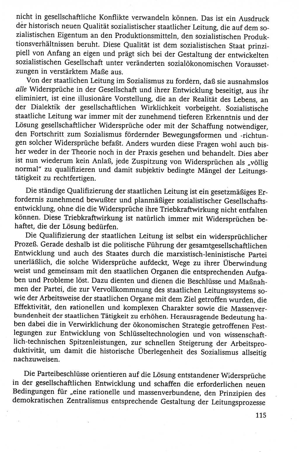 Der Staat im politischen System der DDR (Deutsche Demokratische Republik) 1986, Seite 115 (St. pol. Sys. DDR 1986, S. 115)