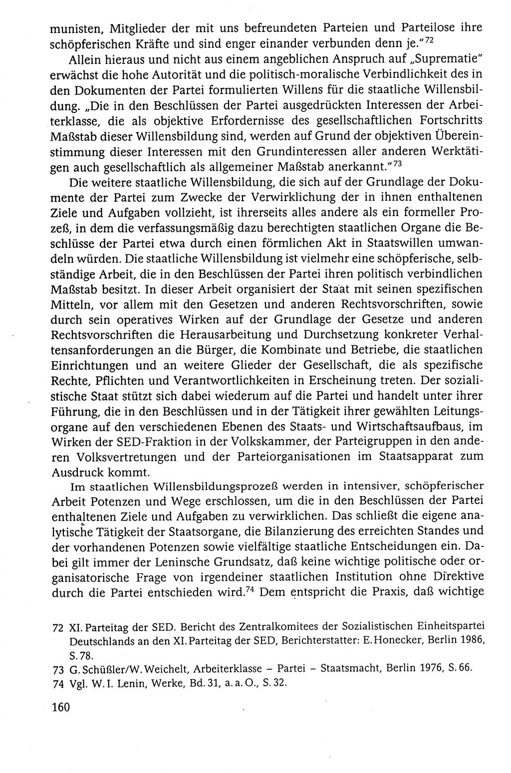 Der Staat im politischen System der DDR (Deutsche Demokratische Republik) 1986, Seite 160 (St. pol. Sys. DDR 1986, S. 160)