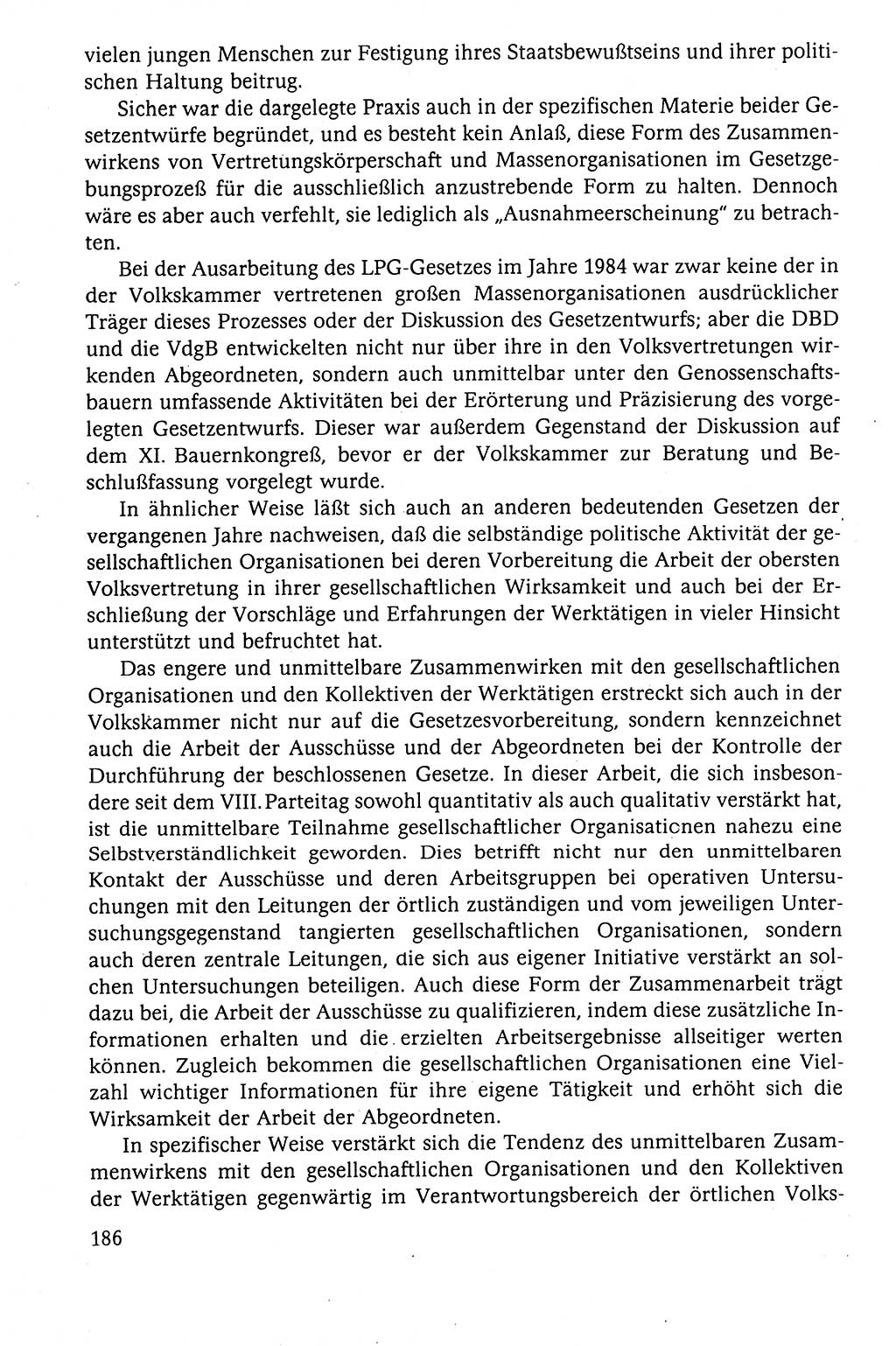 Der Staat im politischen System der DDR (Deutsche Demokratische Republik) 1986, Seite 186 (St. pol. Sys. DDR 1986, S. 186)