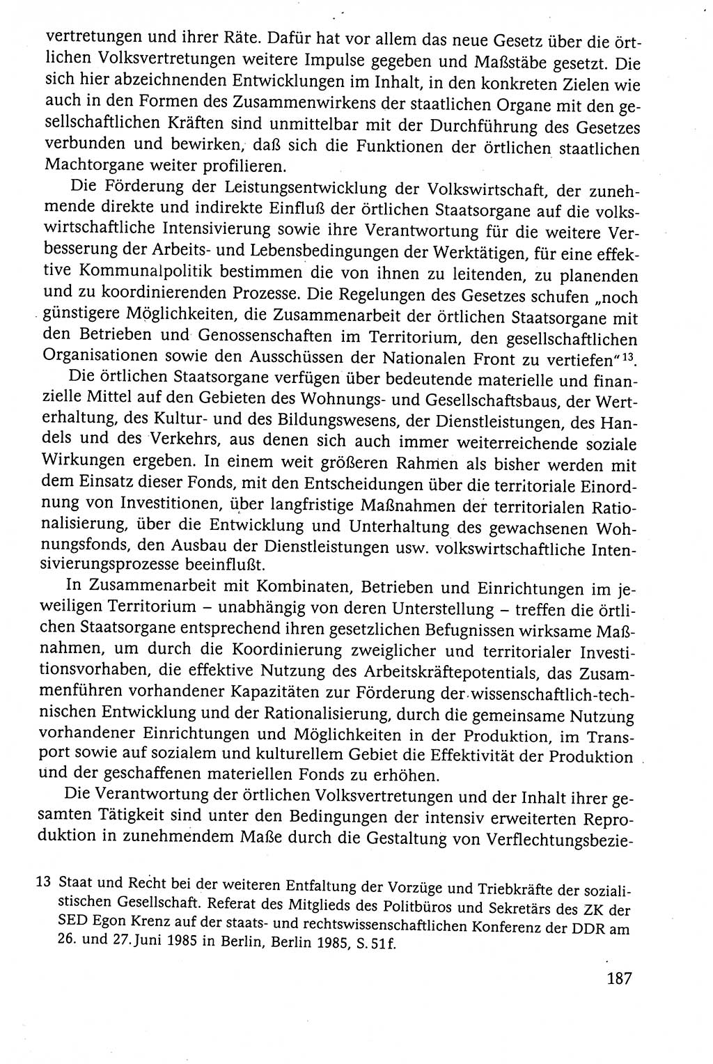 Der Staat im politischen System der DDR (Deutsche Demokratische Republik) 1986, Seite 187 (St. pol. Sys. DDR 1986, S. 187)