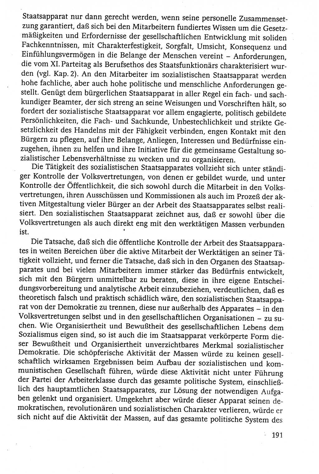 Der Staat im politischen System der DDR (Deutsche Demokratische Republik) 1986, Seite 191 (St. pol. Sys. DDR 1986, S. 191)