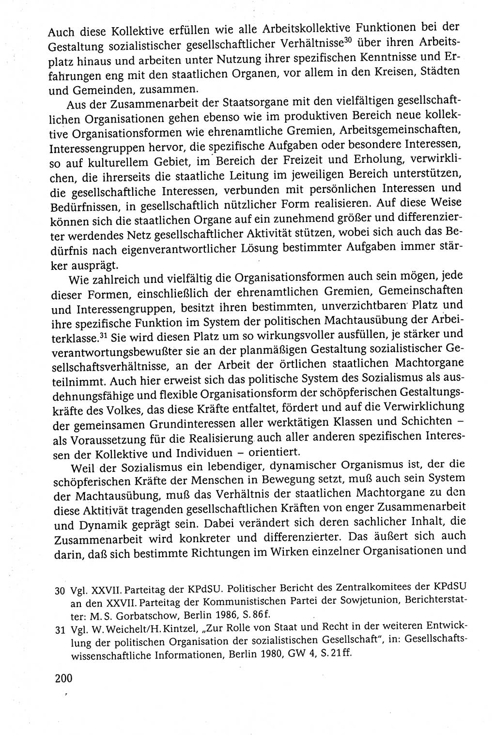 Der Staat im politischen System der DDR (Deutsche Demokratische Republik) 1986, Seite 200 (St. pol. Sys. DDR 1986, S. 200)