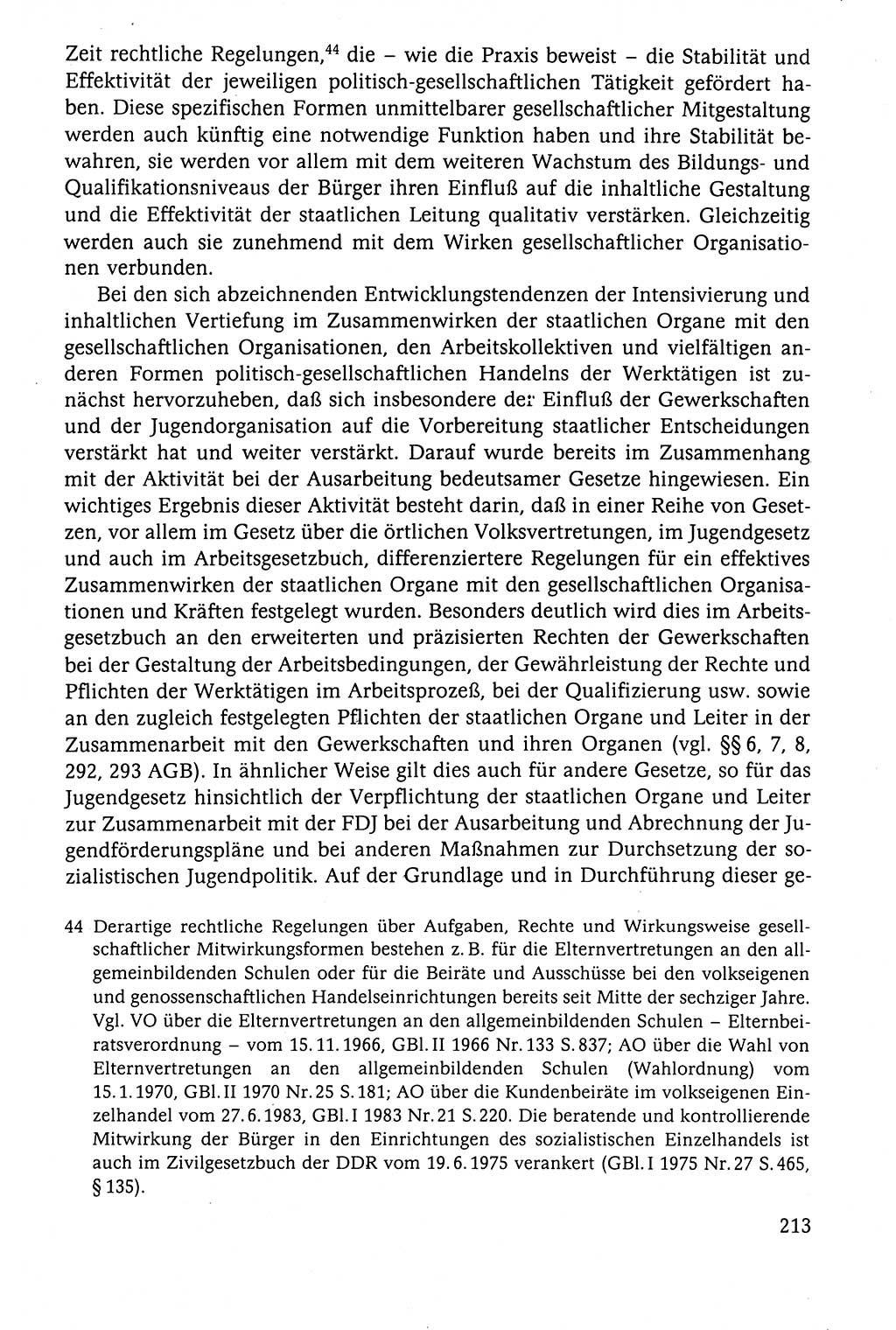 Der Staat im politischen System der DDR (Deutsche Demokratische Republik) 1986, Seite 213 (St. pol. Sys. DDR 1986, S. 213)