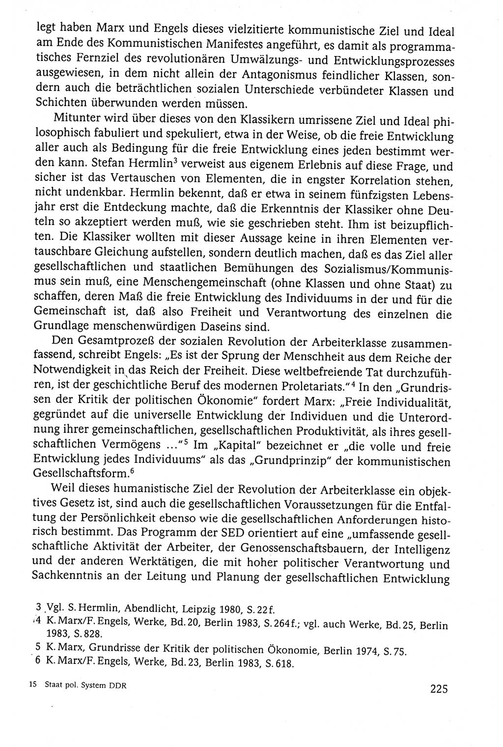 Der Staat im politischen System der DDR (Deutsche Demokratische Republik) 1986, Seite 225 (St. pol. Sys. DDR 1986, S. 225)