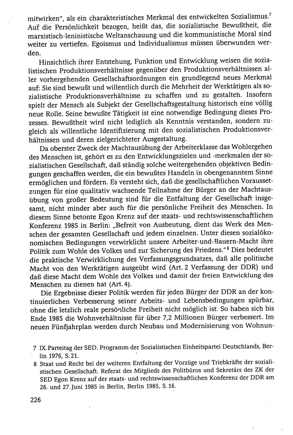 Der Staat im politischen System der DDR (Deutsche Demokratische Republik) 1986, Seite 226 (St. pol. Sys. DDR 1986, S. 226)