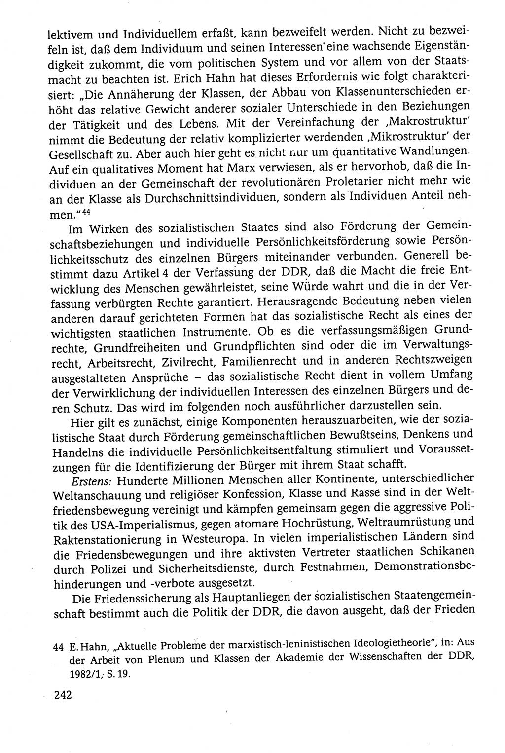 Der Staat im politischen System der DDR (Deutsche Demokratische Republik) 1986, Seite 242 (St. pol. Sys. DDR 1986, S. 242)