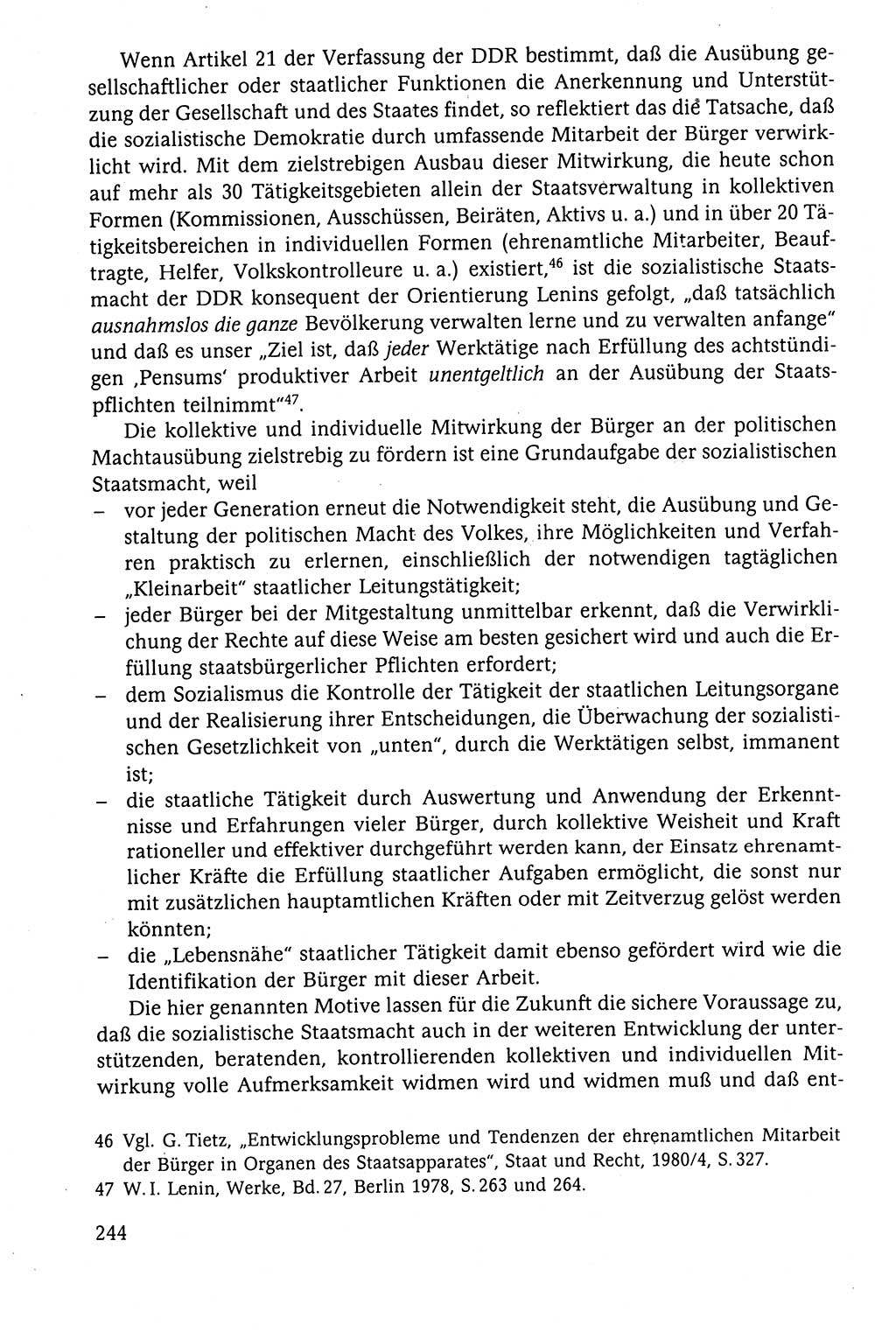 Der Staat im politischen System der DDR (Deutsche Demokratische Republik) 1986, Seite 244 (St. pol. Sys. DDR 1986, S. 244)