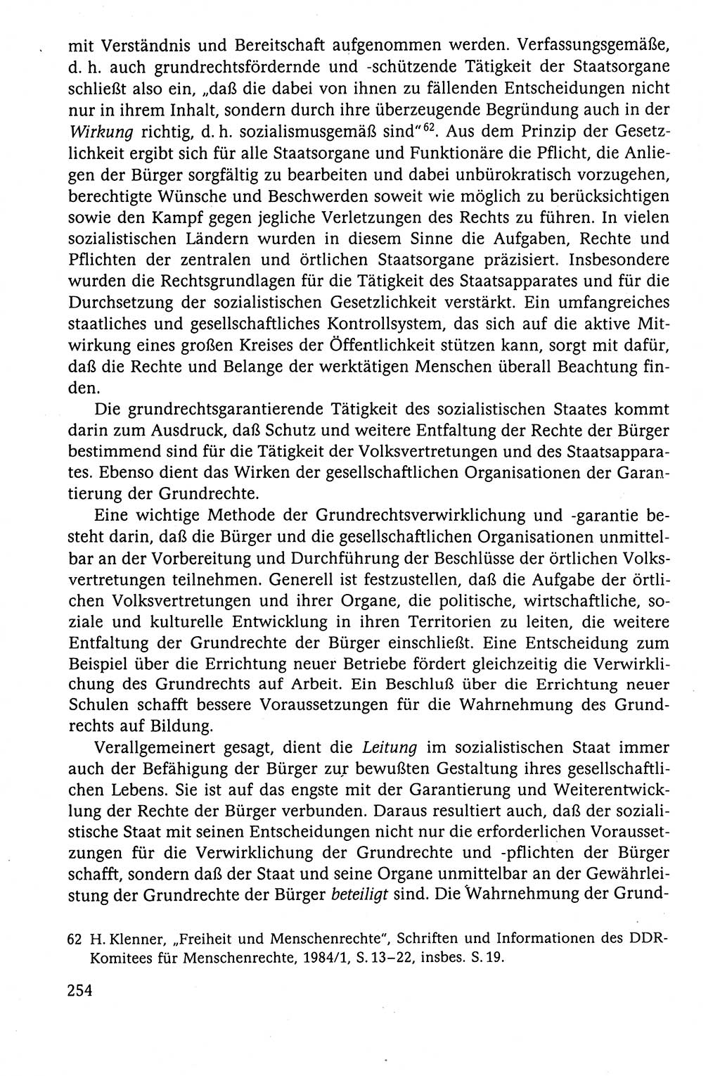 Der Staat im politischen System der DDR (Deutsche Demokratische Republik) 1986, Seite 254 (St. pol. Sys. DDR 1986, S. 254)