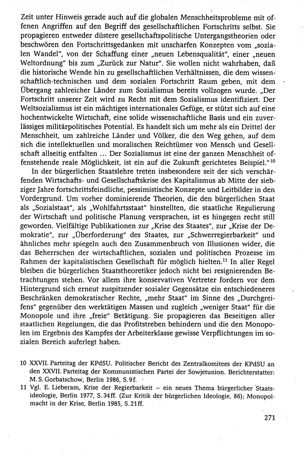 Der Staat im politischen System der DDR (Deutsche Demokratische Republik) 1986, Seite 271 (St. pol. Sys. DDR 1986, S. 271)