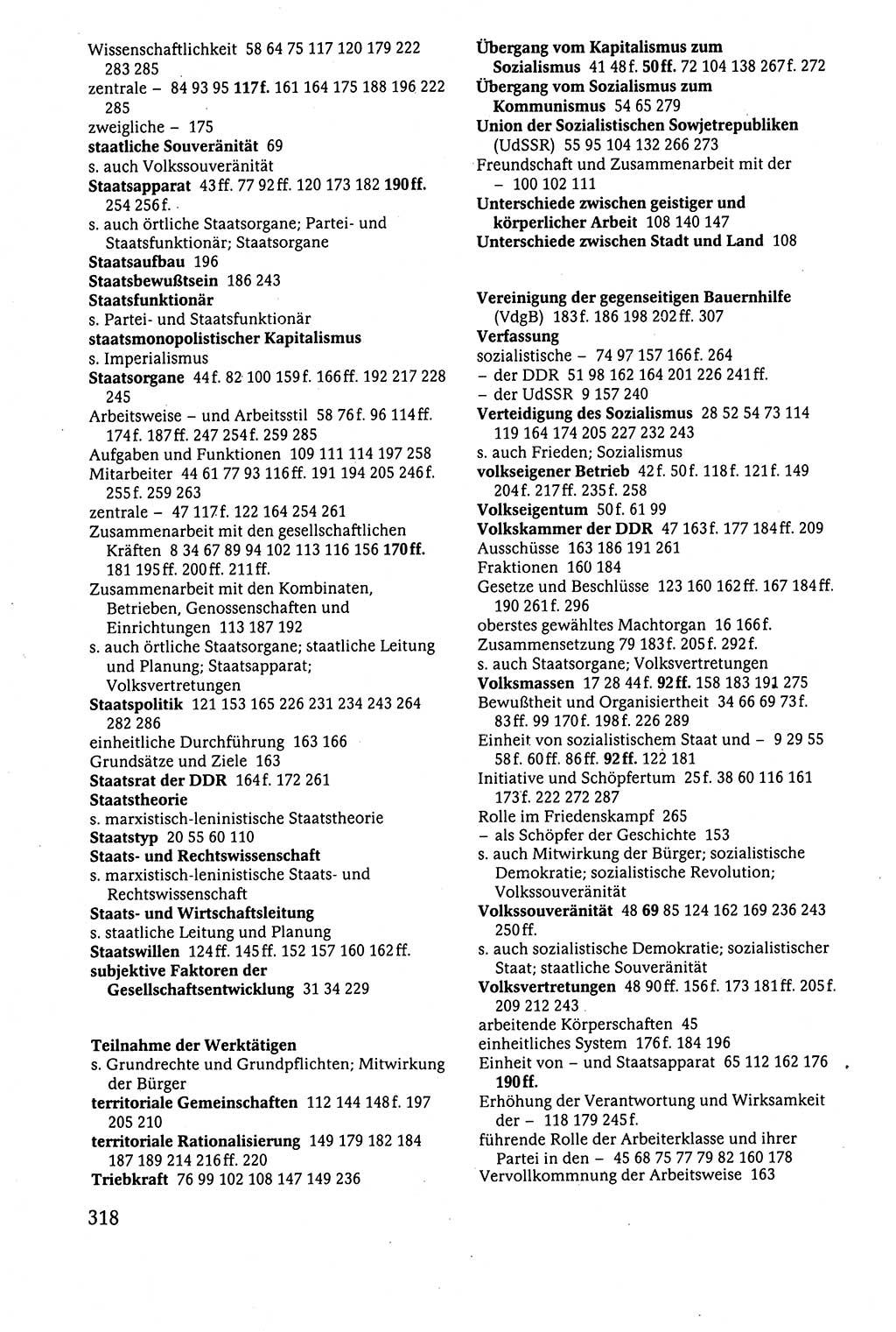 Der Staat im politischen System der DDR (Deutsche Demokratische Republik) 1986, Seite 318 (St. pol. Sys. DDR 1986, S. 318)