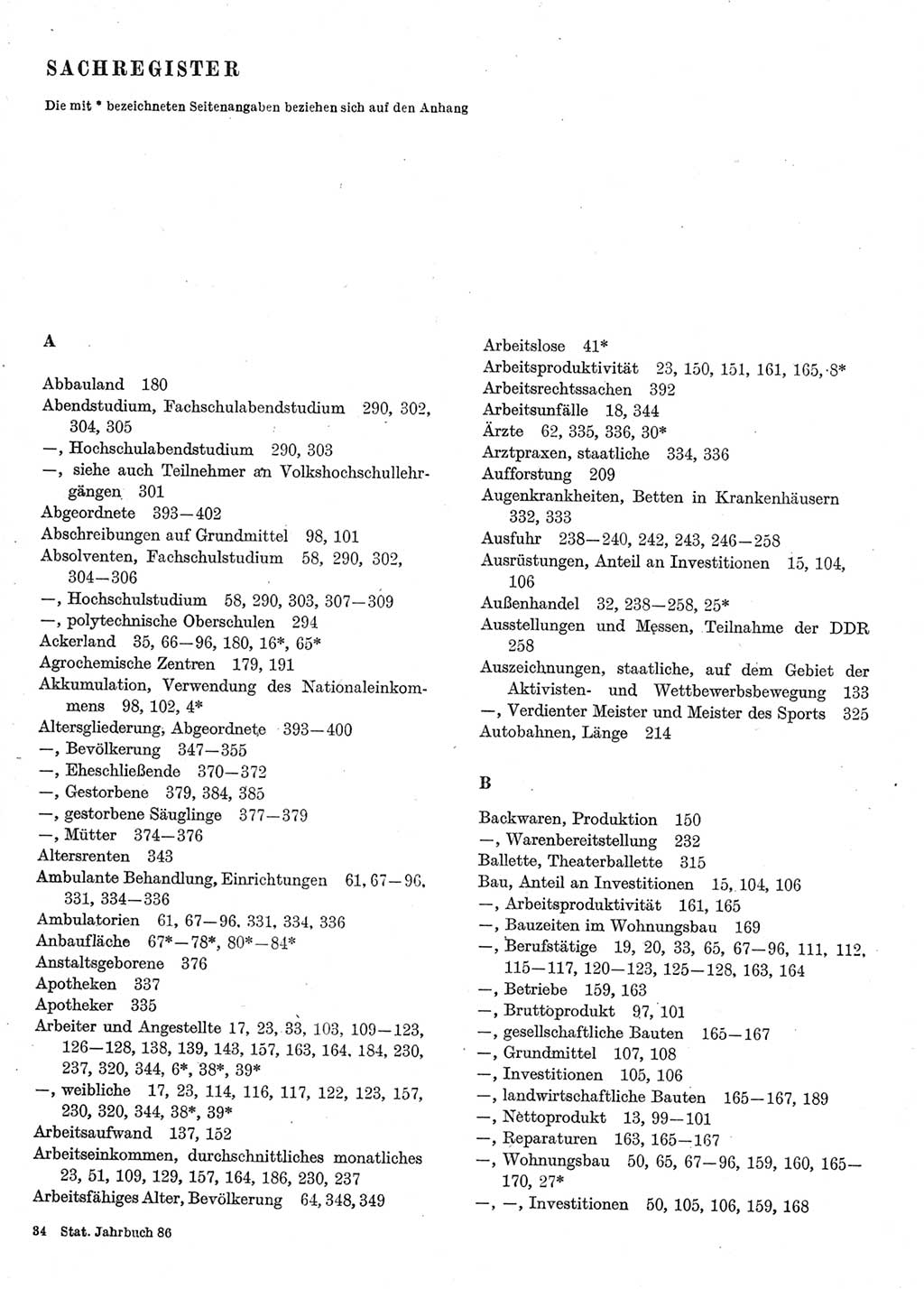 Statistisches Jahrbuch der Deutschen Demokratischen Republik (DDR) 1986, Seite 1 (Stat. Jb. DDR 1986, S. 1)