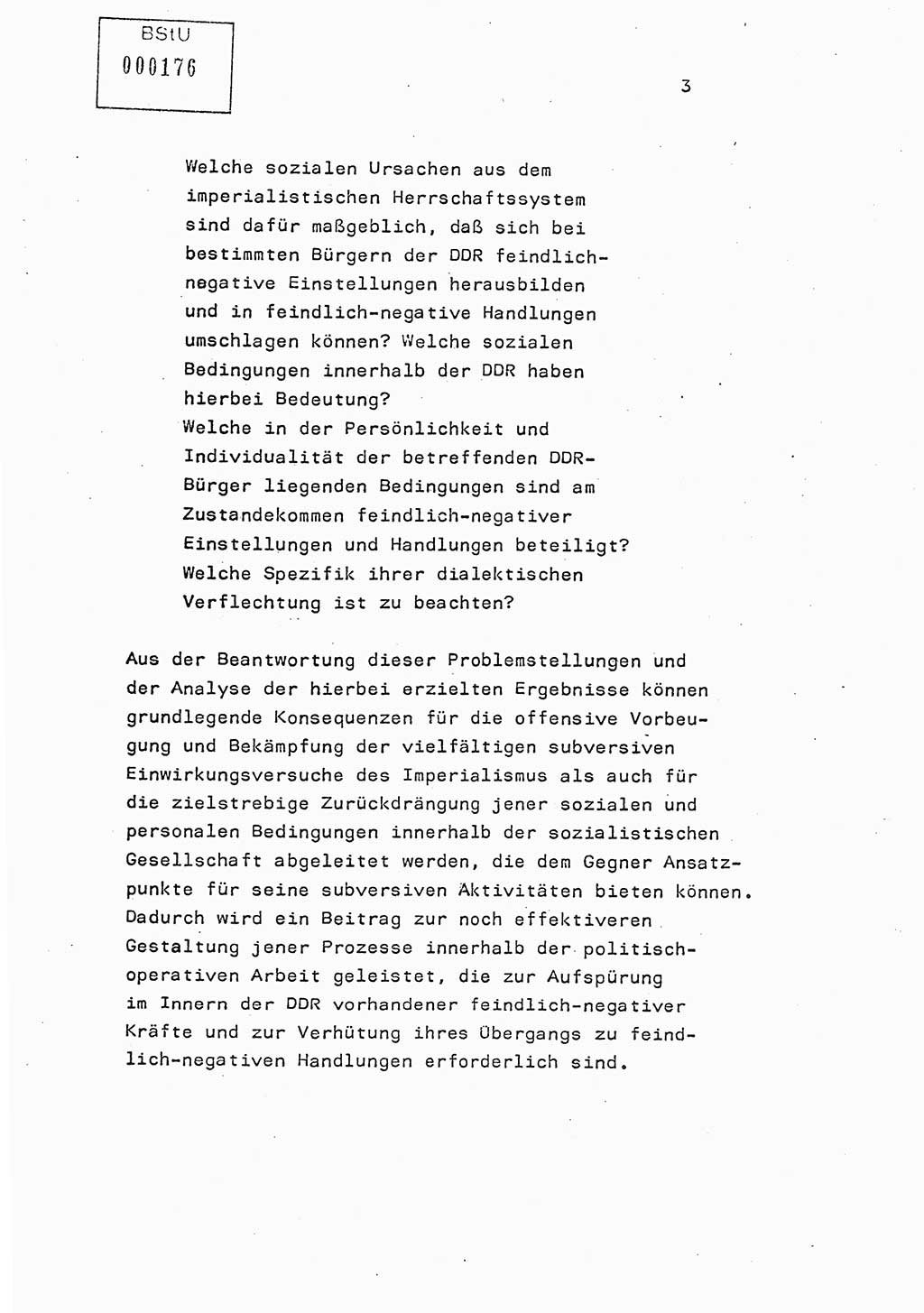 Studienmaterial Ministerium für Staatssicherheit (MfS) [Deutsche Demokratische Republik (DDR)], Hauptabteilung (HA) Ⅸ/ Auswertungs- und Kontrollgruppe (AKG), Berlin ca. 1986, Seite 3 (Stud.-Mat. MfS DDR HA Ⅸ/AKG 1986, S. 3)