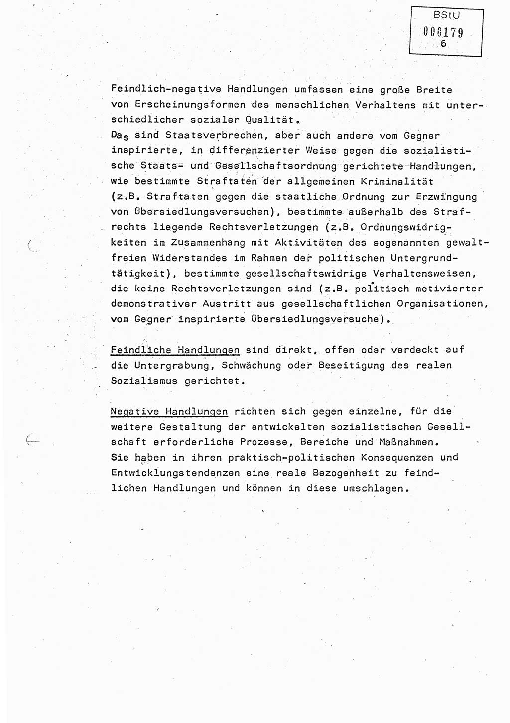 Studienmaterial Ministerium für Staatssicherheit (MfS) [Deutsche Demokratische Republik (DDR)], Hauptabteilung (HA) Ⅸ/ Auswertungs- und Kontrollgruppe (AKG), Berlin ca. 1986, Seite 6 (Stud.-Mat. MfS DDR HA Ⅸ/AKG 1986, S. 6)