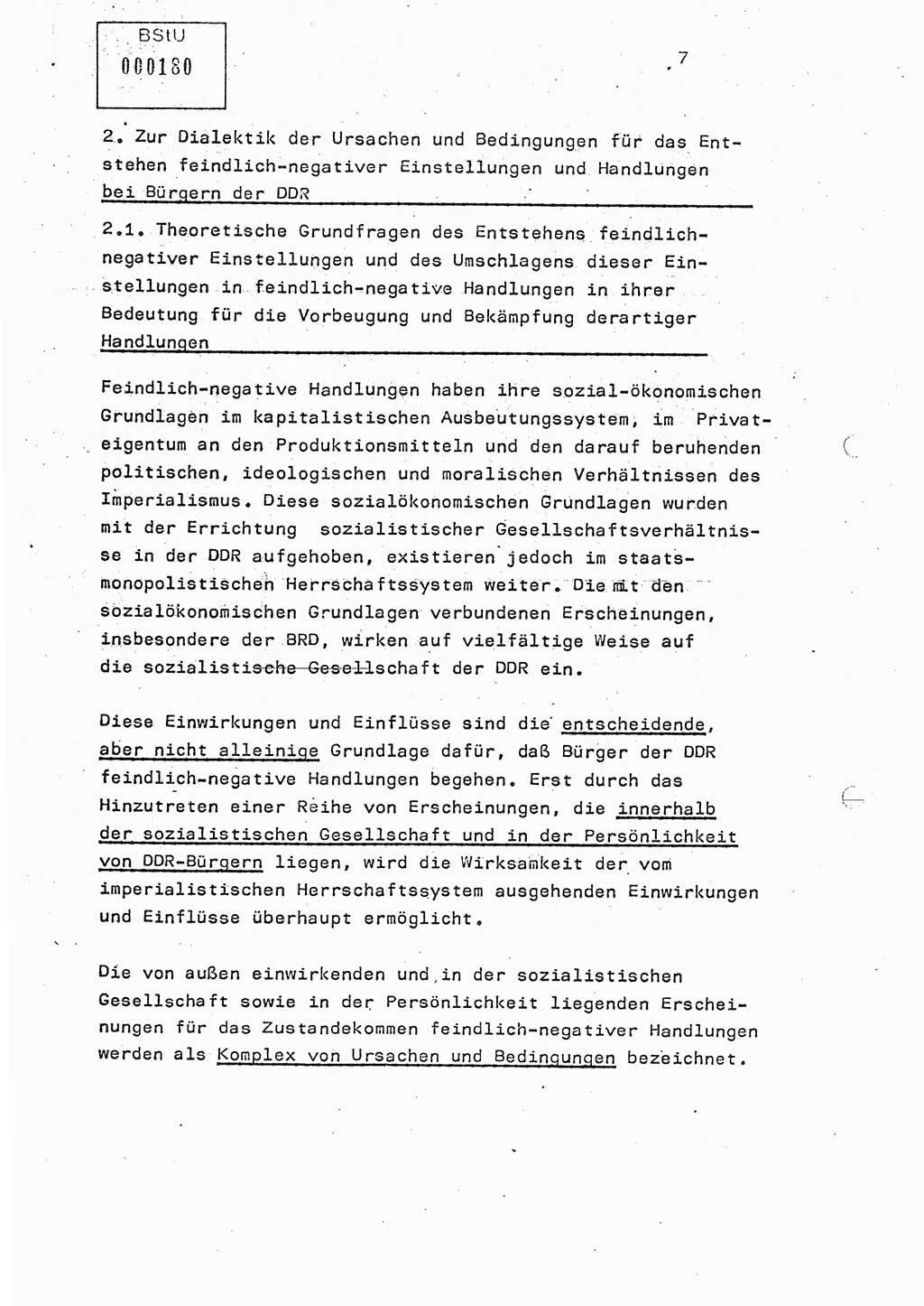 Studienmaterial Ministerium für Staatssicherheit (MfS) [Deutsche Demokratische Republik (DDR)], Hauptabteilung (HA) Ⅸ/ Auswertungs- und Kontrollgruppe (AKG), Berlin ca. 1986, Seite 7 (Stud.-Mat. MfS DDR HA Ⅸ/AKG 1986, S. 7)