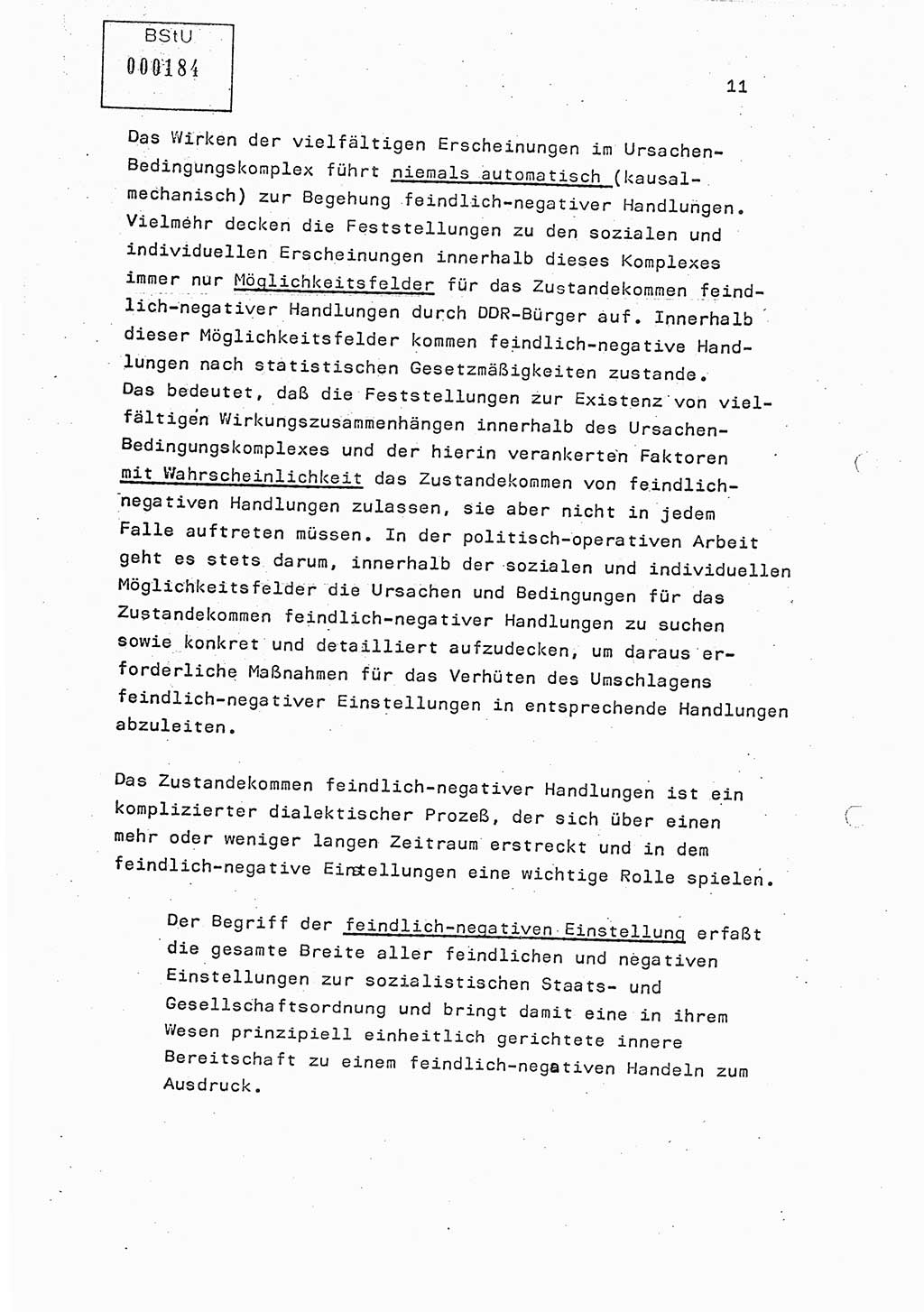 Studienmaterial Ministerium für Staatssicherheit (MfS) [Deutsche Demokratische Republik (DDR)], Hauptabteilung (HA) Ⅸ/ Auswertungs- und Kontrollgruppe (AKG), Berlin ca. 1986, Seite 11 (Stud.-Mat. MfS DDR HA Ⅸ/AKG 1986, S. 11)