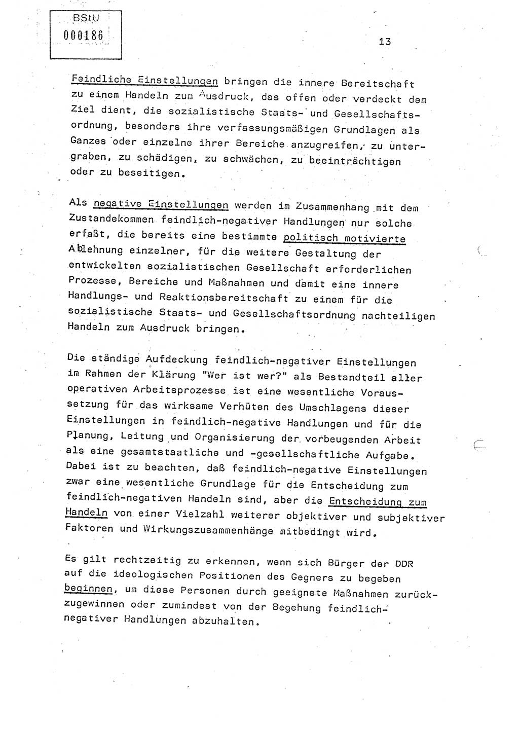 Studienmaterial Ministerium für Staatssicherheit (MfS) [Deutsche Demokratische Republik (DDR)], Hauptabteilung (HA) Ⅸ/ Auswertungs- und Kontrollgruppe (AKG), Berlin ca. 1986, Seite 13 (Stud.-Mat. MfS DDR HA Ⅸ/AKG 1986, S. 13)