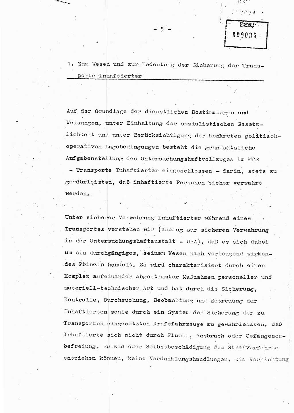 Schulungsmaterial Exemplar-Nr.: 7, Ministerium für Staatssicherheit [Deutsche Demokratische Republik (DDR)], Abteilung (Abt.) ⅩⅣ, Berlin 1986, Seite 5 (Sch.-Mat. Expl. 7 MfS DDR Abt. ⅩⅣ /86 1986, S. 5)