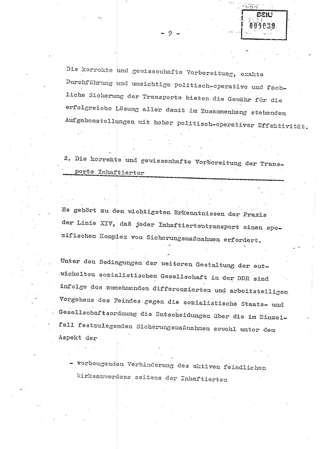 Schulungsmaterial Exemplar-Nr.: 7, Ministerium für Staatssicherheit [Deutsche Demokratische Republik (DDR)], Abteilung (Abt.) ⅩⅣ, Berlin 1986, Seite 9 (Sch.-Mat. Expl. 7 MfS DDR Abt. ⅩⅣ /86 1986, S. 9)