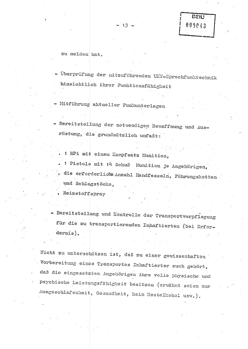Schulungsmaterial Exemplar-Nr.: 7, Ministerium für Staatssicherheit [Deutsche Demokratische Republik (DDR)], Abteilung (Abt.) ⅩⅣ, Berlin 1986, Seite 13 (Sch.-Mat. Expl. 7 MfS DDR Abt. ⅩⅣ /86 1986, S. 13)