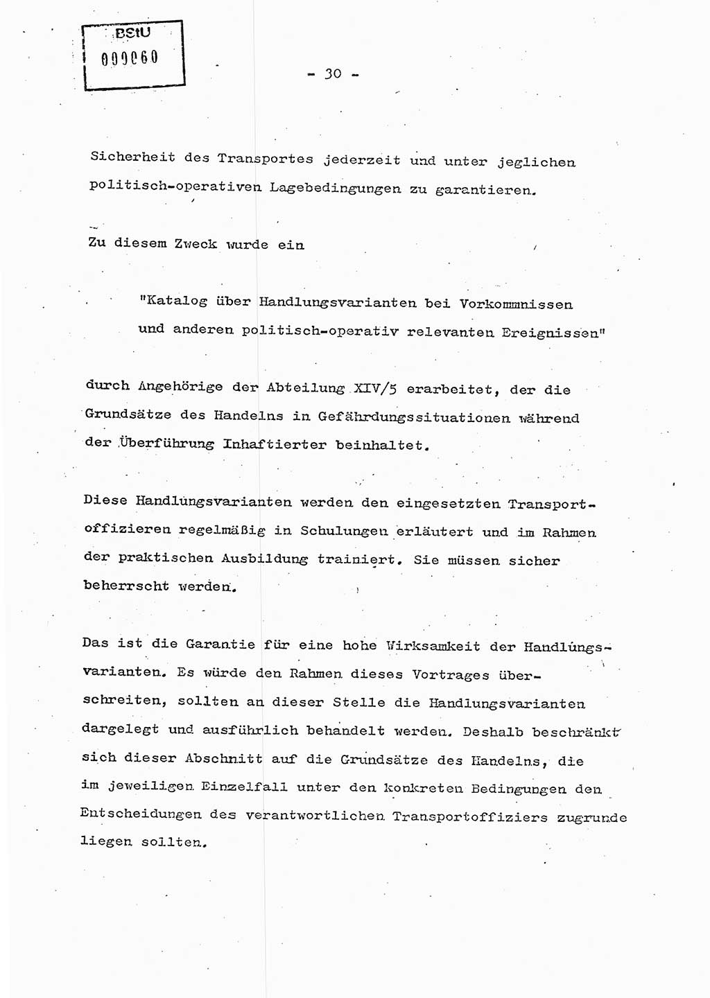 Schulungsmaterial Exemplar-Nr.: 7, Ministerium für Staatssicherheit [Deutsche Demokratische Republik (DDR)], Abteilung (Abt.) ⅩⅣ, Berlin 1986, Seite 30 (Sch.-Mat. Expl. 7 MfS DDR Abt. ⅩⅣ /86 1986, S. 30)