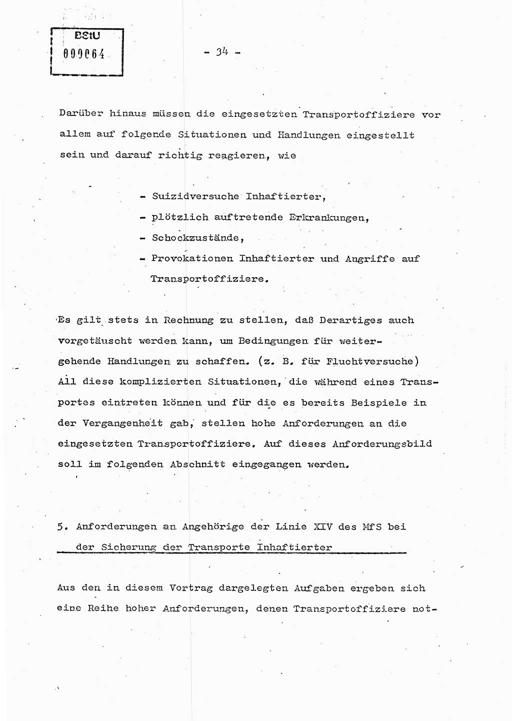 Schulungsmaterial Exemplar-Nr.: 7, Ministerium für Staatssicherheit [Deutsche Demokratische Republik (DDR)], Abteilung (Abt.) ⅩⅣ, Berlin 1986, Seite 34 (Sch.-Mat. Expl. 7 MfS DDR Abt. ⅩⅣ /86 1986, S. 34)