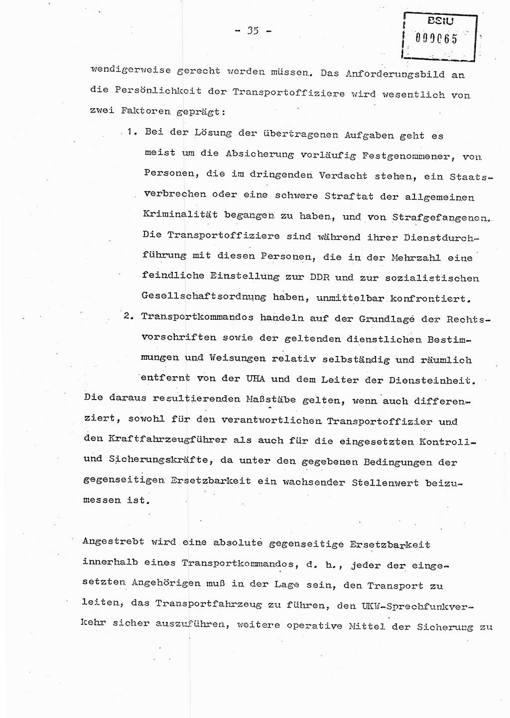 Schulungsmaterial Exemplar-Nr.: 7, Ministerium für Staatssicherheit [Deutsche Demokratische Republik (DDR)], Abteilung (Abt.) ⅩⅣ, Berlin 1986, Seite 35 (Sch.-Mat. Expl. 7 MfS DDR Abt. ⅩⅣ /86 1986, S. 35)