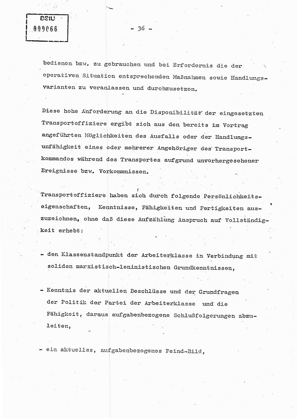 Schulungsmaterial Exemplar-Nr.: 7, Ministerium für Staatssicherheit [Deutsche Demokratische Republik (DDR)], Abteilung (Abt.) ⅩⅣ, Berlin 1986, Seite 36 (Sch.-Mat. Expl. 7 MfS DDR Abt. ⅩⅣ /86 1986, S. 36)