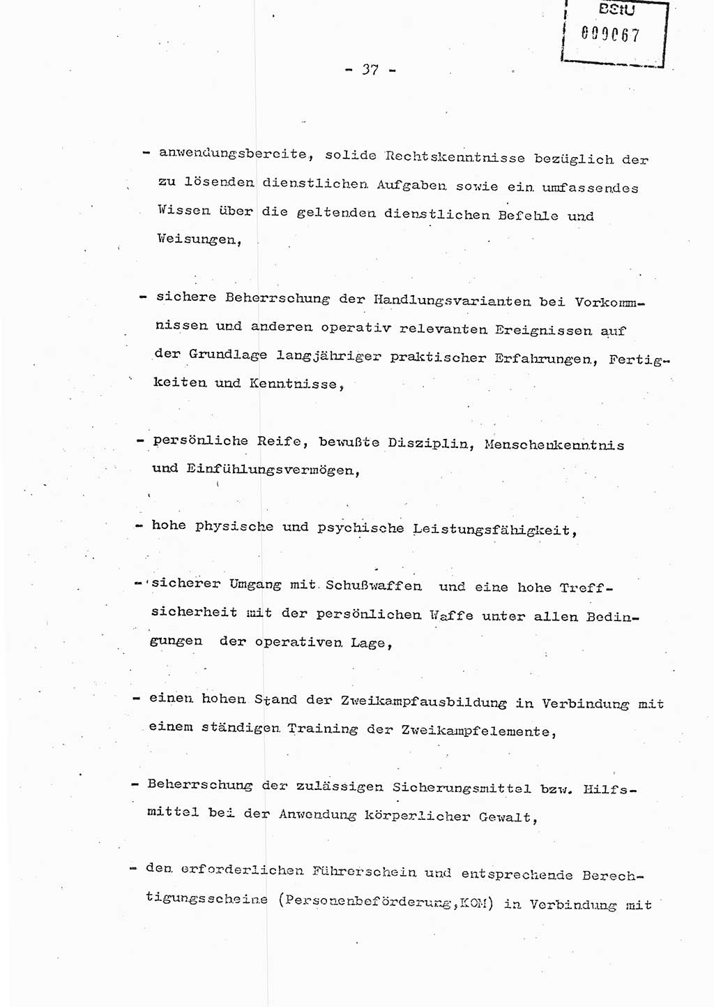 Schulungsmaterial Exemplar-Nr.: 7, Ministerium für Staatssicherheit [Deutsche Demokratische Republik (DDR)], Abteilung (Abt.) ⅩⅣ, Berlin 1986, Seite 37 (Sch.-Mat. Expl. 7 MfS DDR Abt. ⅩⅣ /86 1986, S. 37)