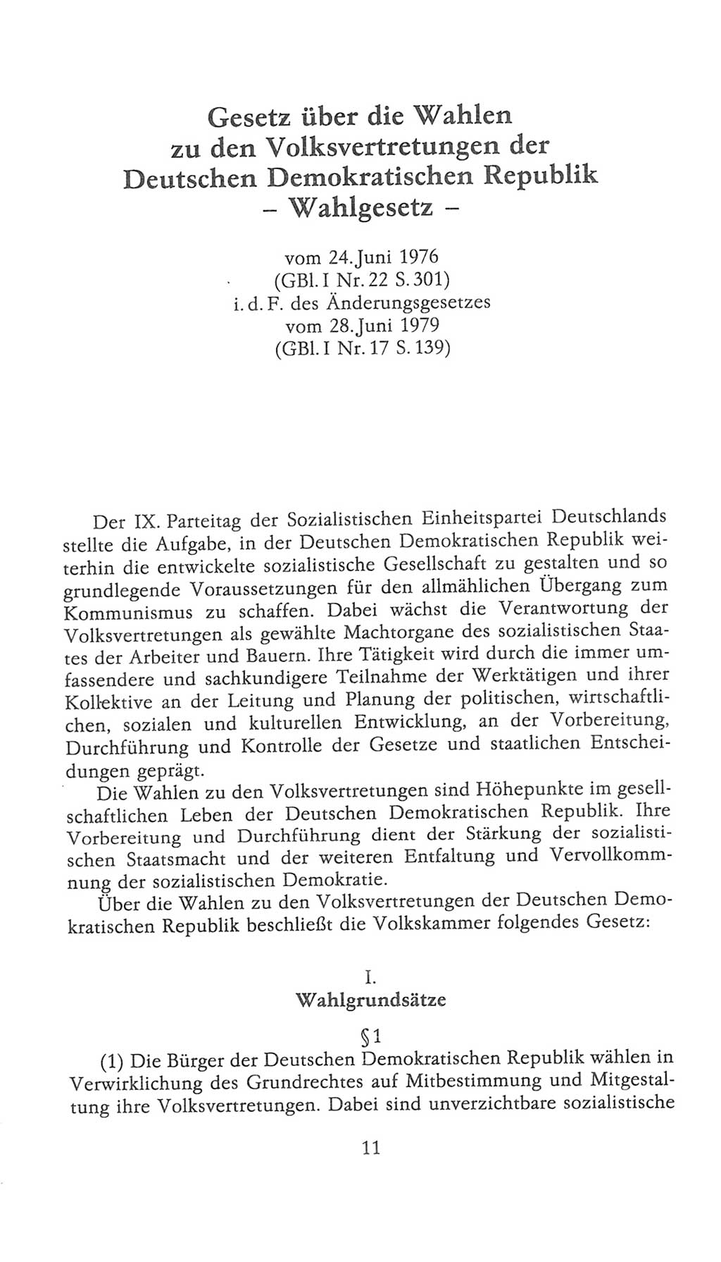 Volkskammer (VK) der Deutschen Demokratischen Republik (DDR), 9. Wahlperiode 1986-1990, Seite 11 (VK. DDR 9. WP. 1986-1990, S. 11)