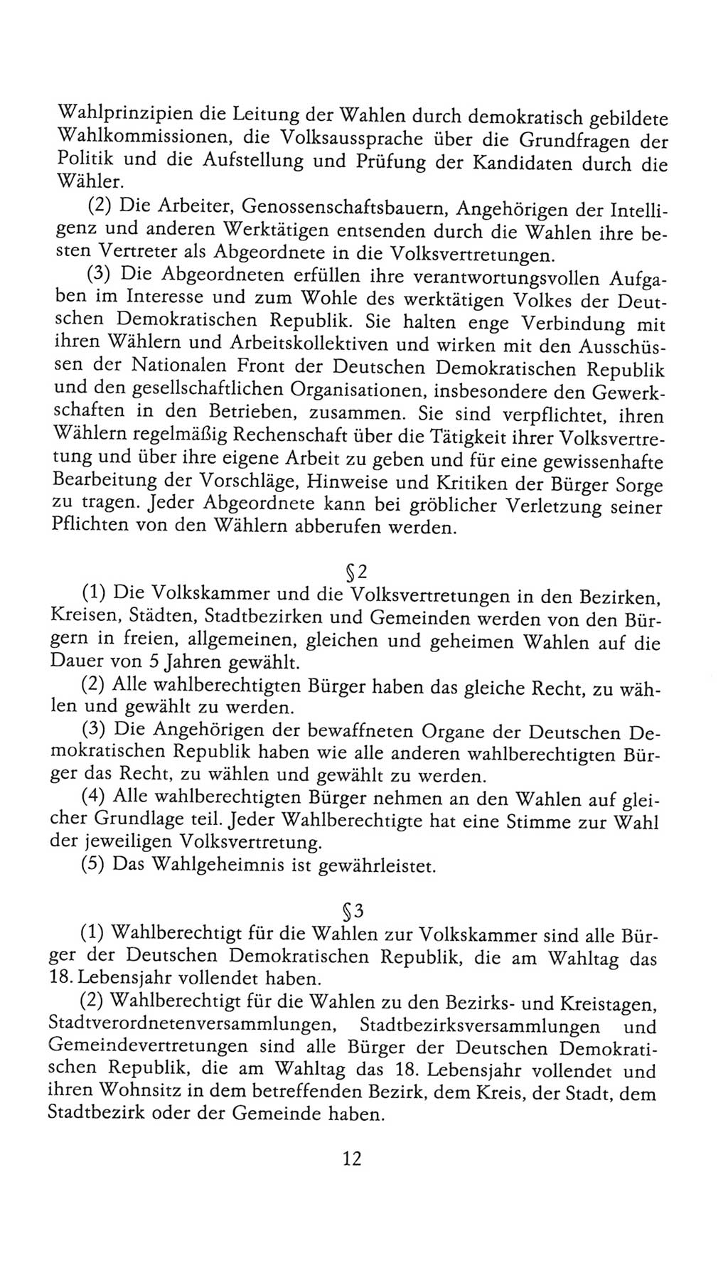 Volkskammer (VK) der Deutschen Demokratischen Republik (DDR), 9. Wahlperiode 1986-1990, Seite 12 (VK. DDR 9. WP. 1986-1990, S. 12)