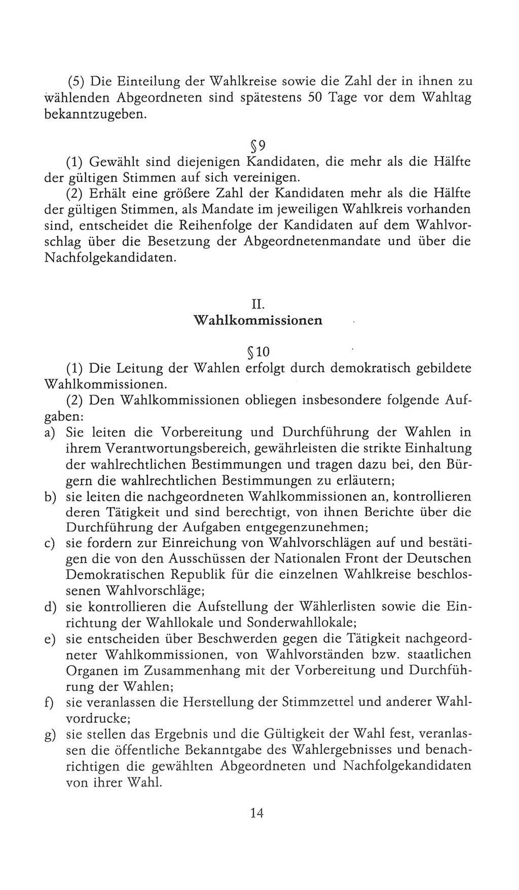 Volkskammer (VK) der Deutschen Demokratischen Republik (DDR), 9. Wahlperiode 1986-1990, Seite 14 (VK. DDR 9. WP. 1986-1990, S. 14)