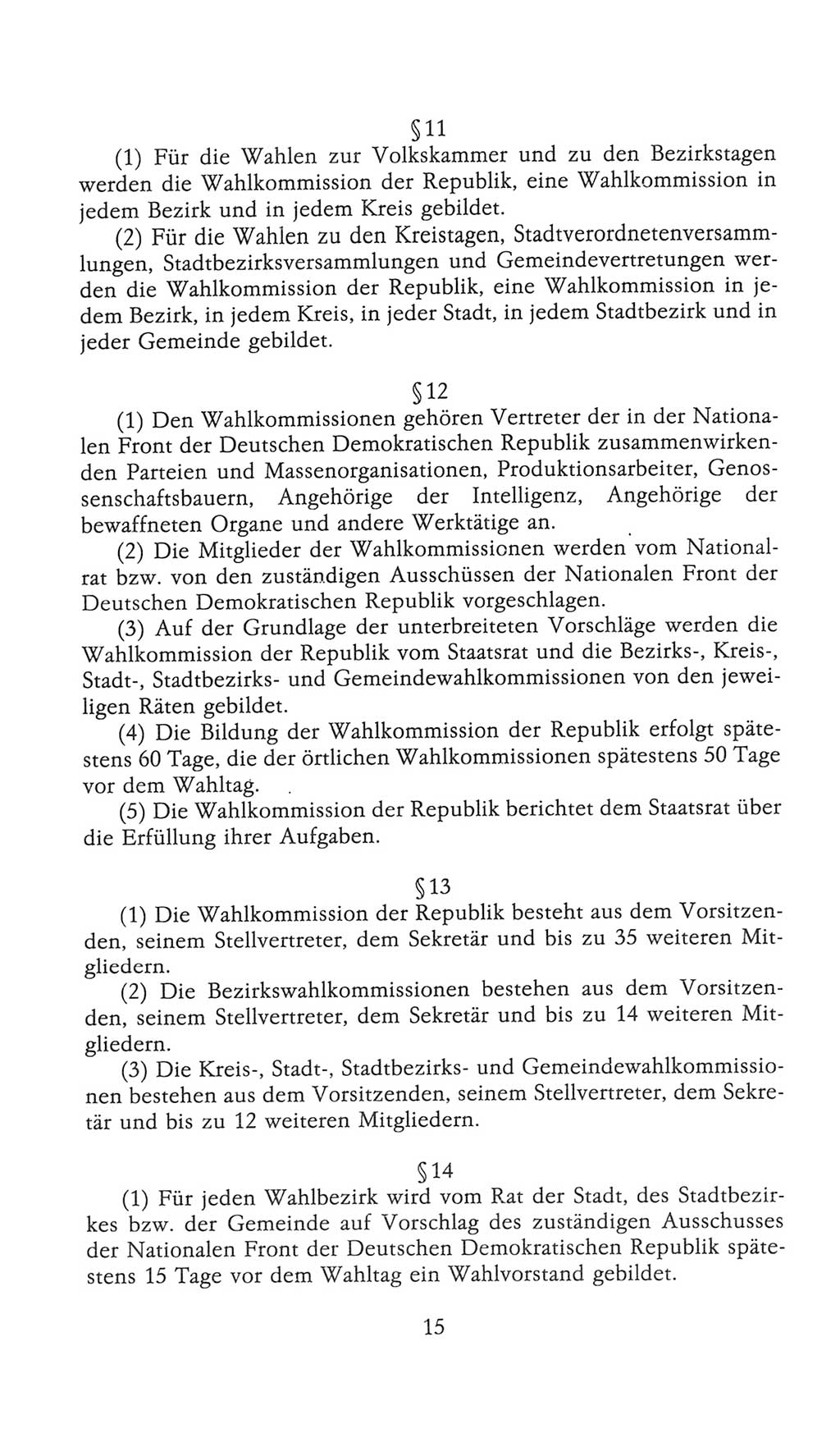 Volkskammer (VK) der Deutschen Demokratischen Republik (DDR), 9. Wahlperiode 1986-1990, Seite 15 (VK. DDR 9. WP. 1986-1990, S. 15)