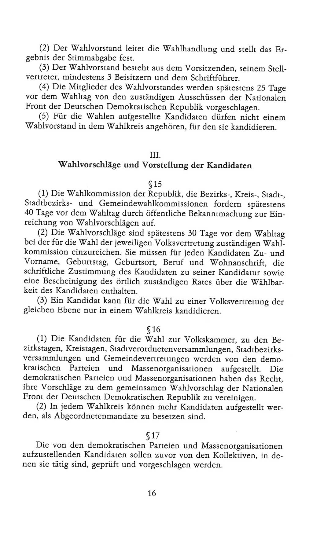 Volkskammer (VK) der Deutschen Demokratischen Republik (DDR), 9. Wahlperiode 1986-1990, Seite 16 (VK. DDR 9. WP. 1986-1990, S. 16)