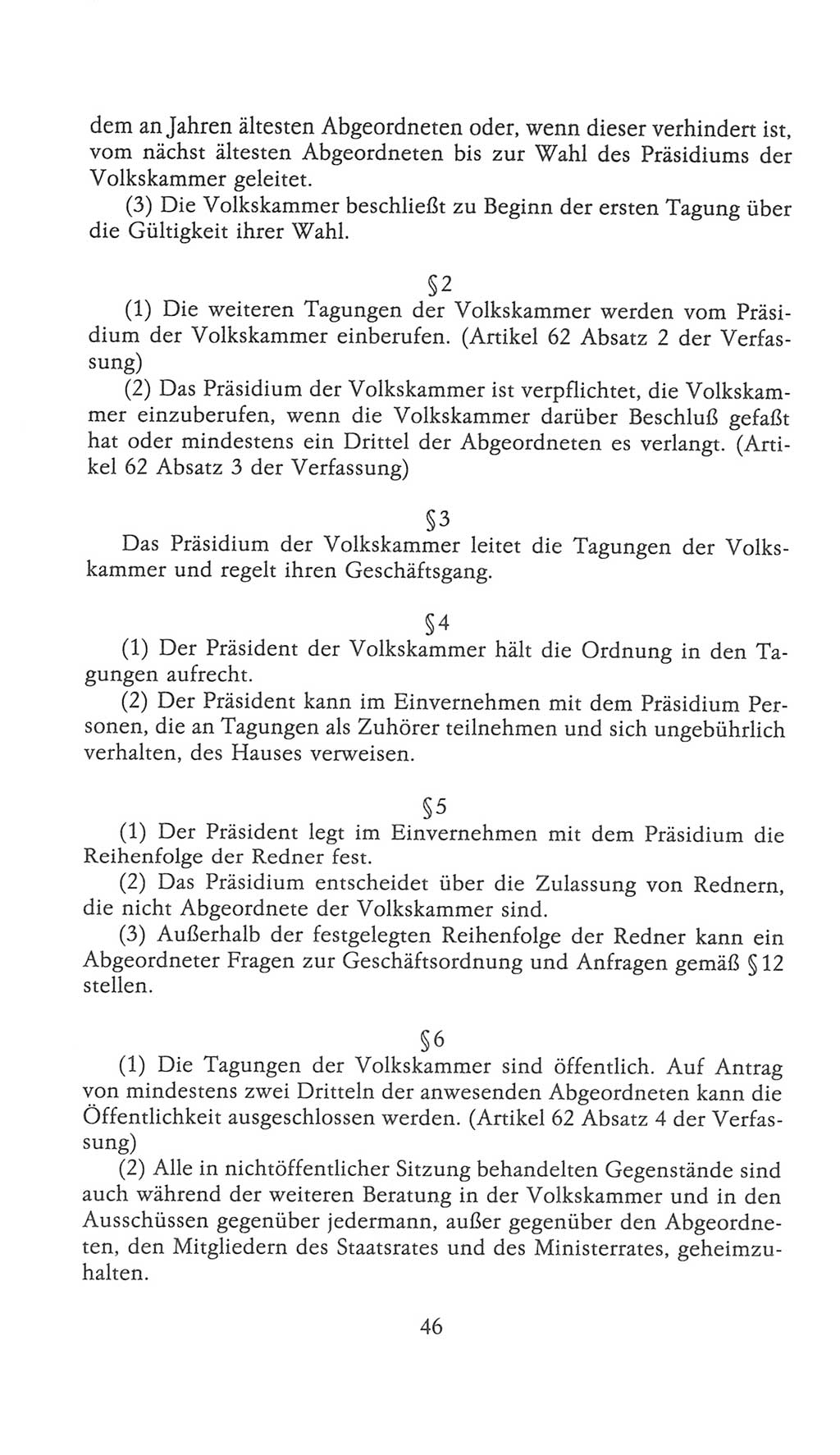 Volkskammer (VK) der Deutschen Demokratischen Republik (DDR), 9. Wahlperiode 1986-1990, Seite 46 (VK. DDR 9. WP. 1986-1990, S. 46)