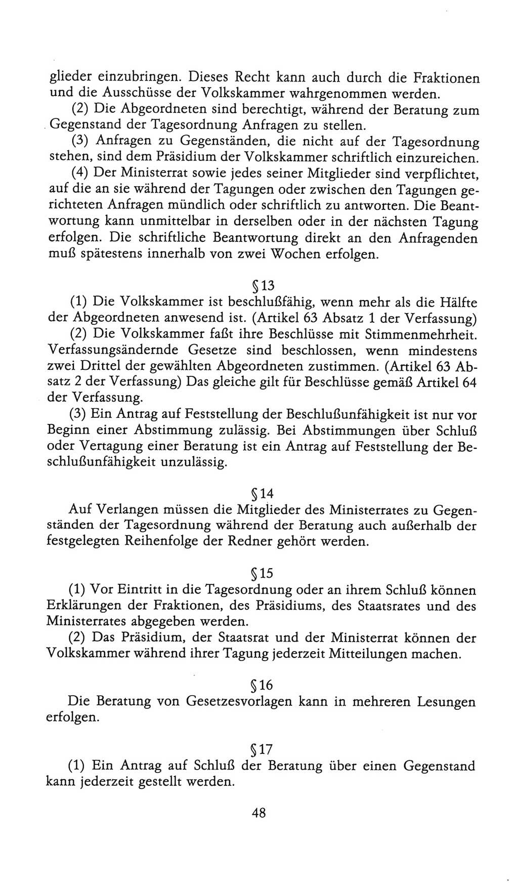 Volkskammer (VK) der Deutschen Demokratischen Republik (DDR), 9. Wahlperiode 1986-1990, Seite 48 (VK. DDR 9. WP. 1986-1990, S. 48)