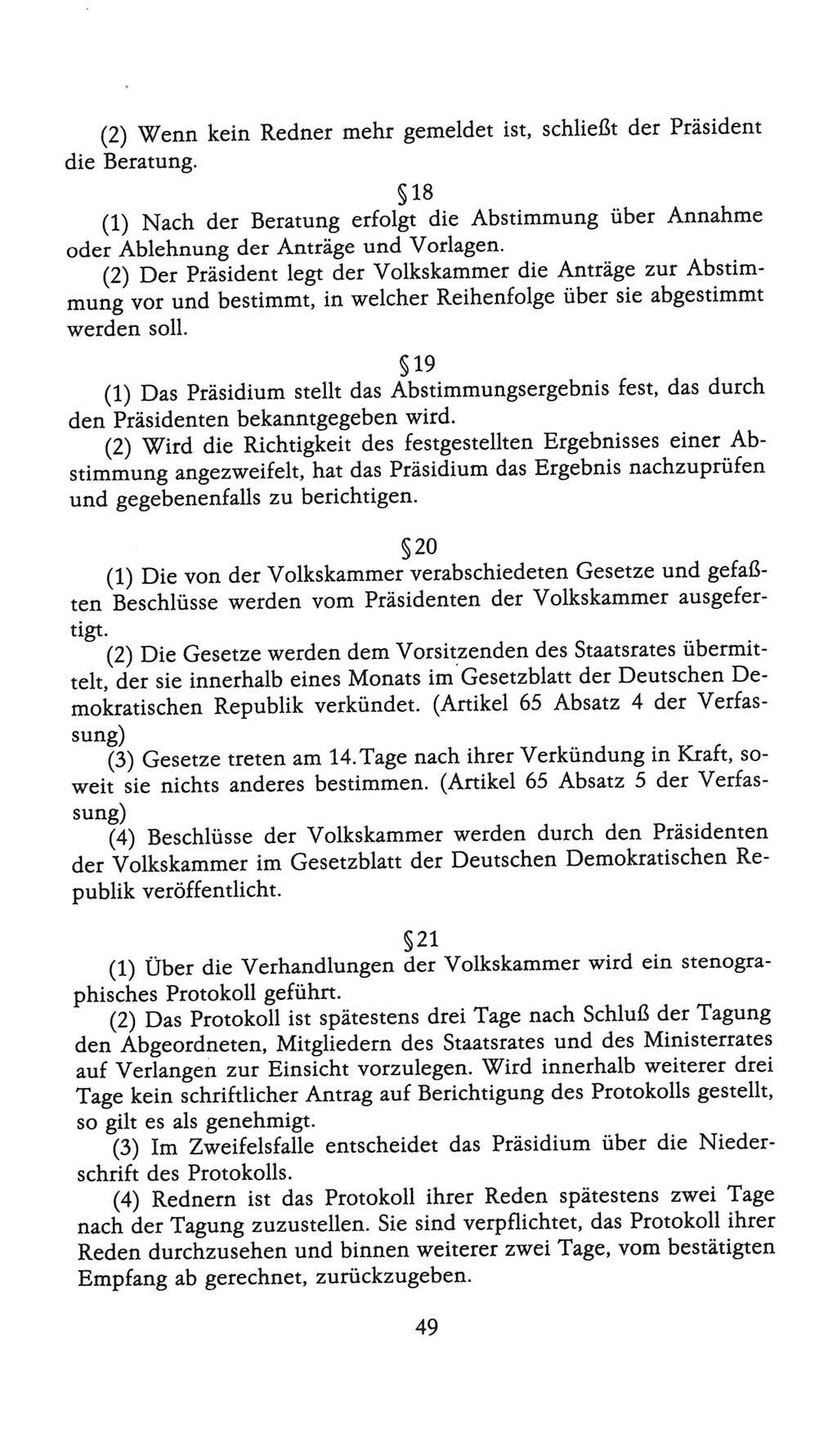 Volkskammer (VK) der Deutschen Demokratischen Republik (DDR), 9. Wahlperiode 1986-1990, Seite 49 (VK. DDR 9. WP. 1986-1990, S. 49)