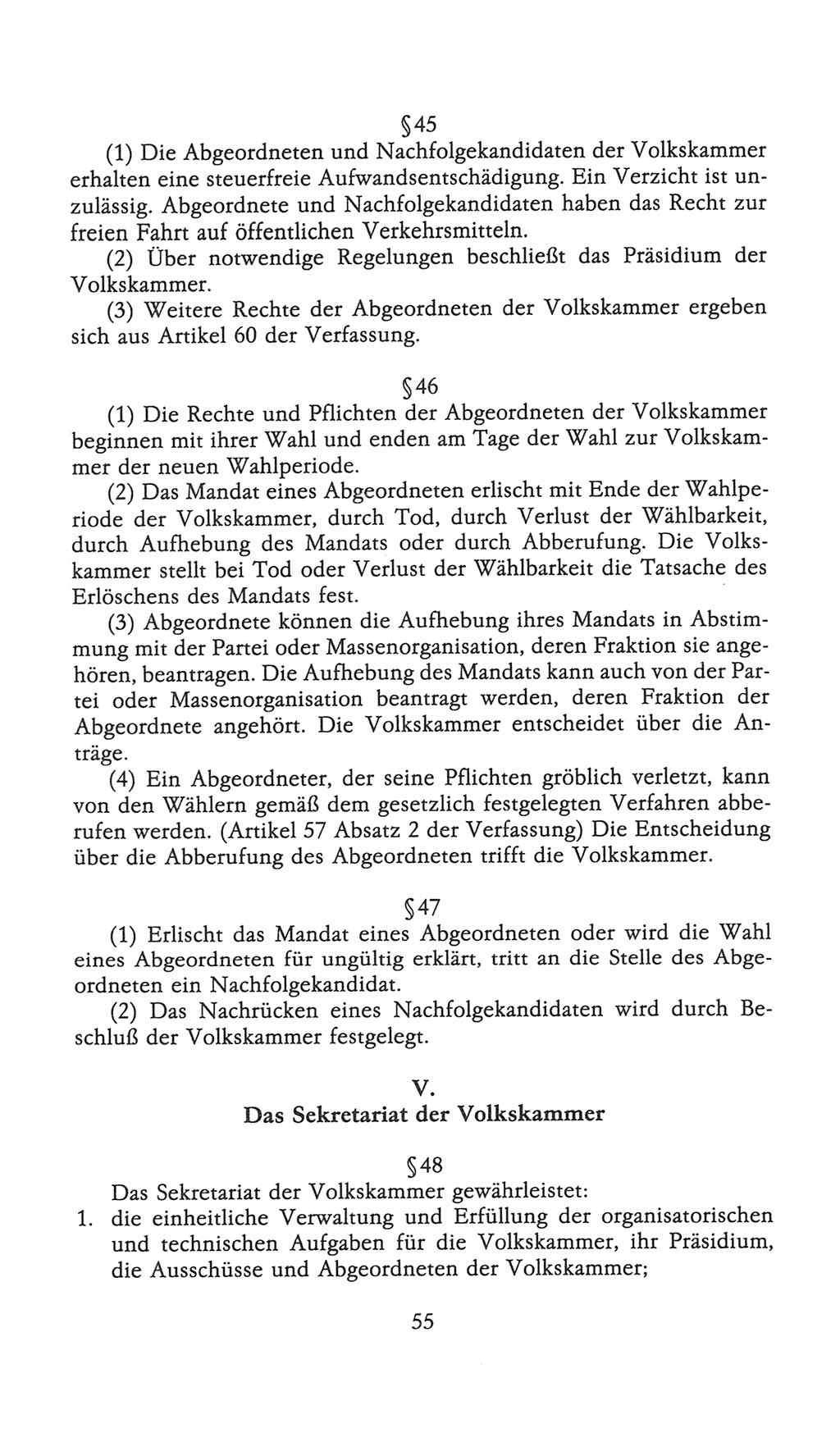 Volkskammer (VK) der Deutschen Demokratischen Republik (DDR), 9. Wahlperiode 1986-1990, Seite 55 (VK. DDR 9. WP. 1986-1990, S. 55)