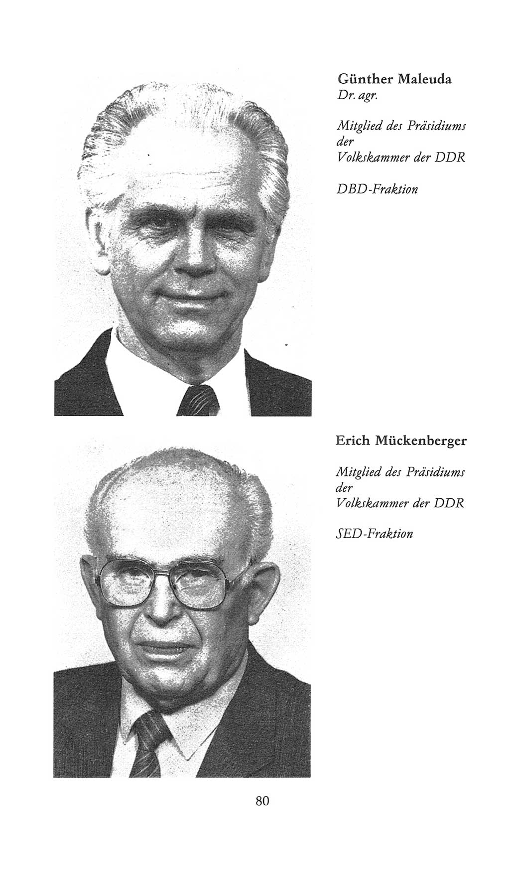 Volkskammer (VK) der Deutschen Demokratischen Republik (DDR), 9. Wahlperiode 1986-1990, Seite 80 (VK. DDR 9. WP. 1986-1990, S. 80)