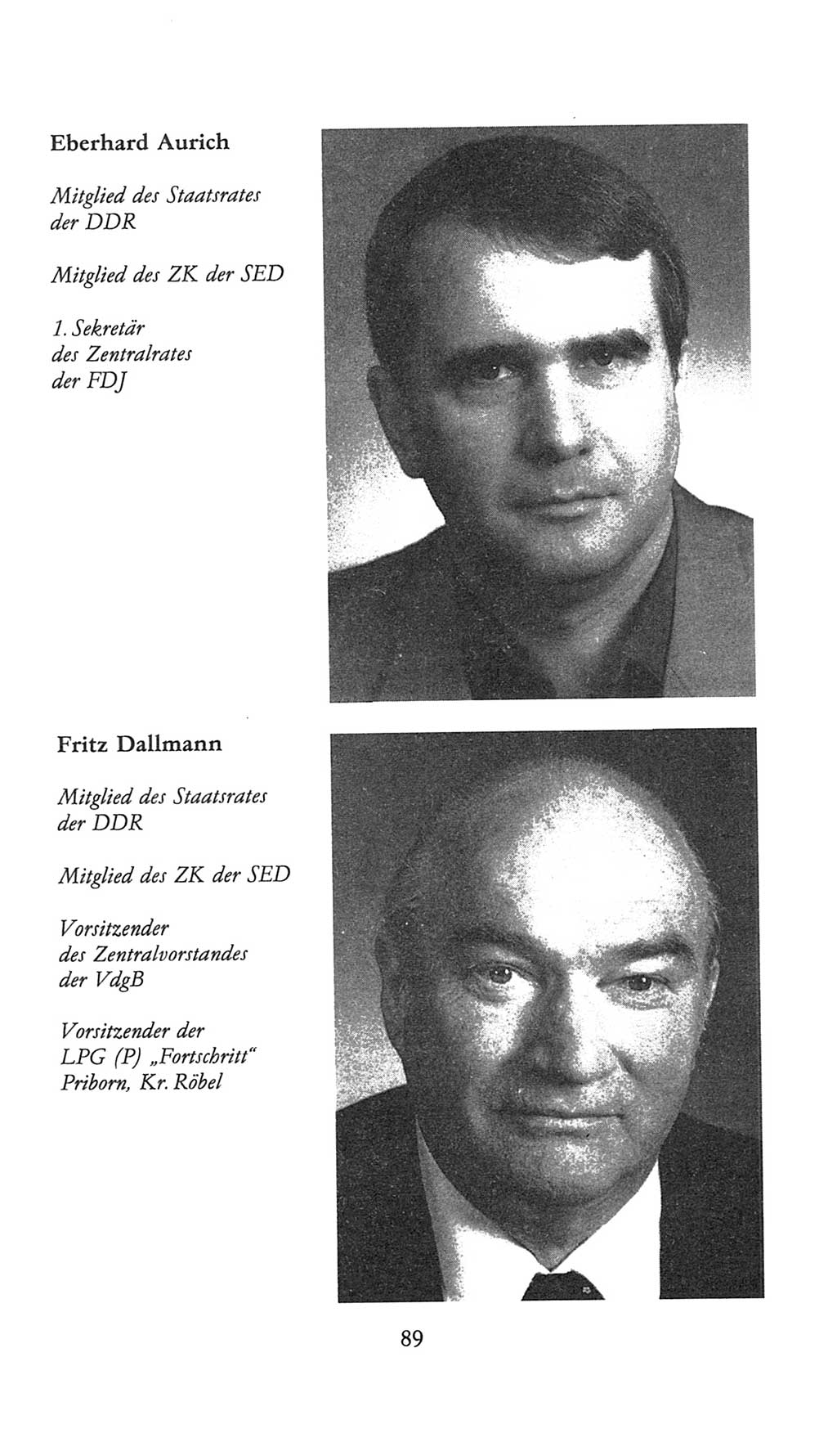 Volkskammer (VK) der Deutschen Demokratischen Republik (DDR), 9. Wahlperiode 1986-1990, Seite 89 (VK. DDR 9. WP. 1986-1990, S. 89)