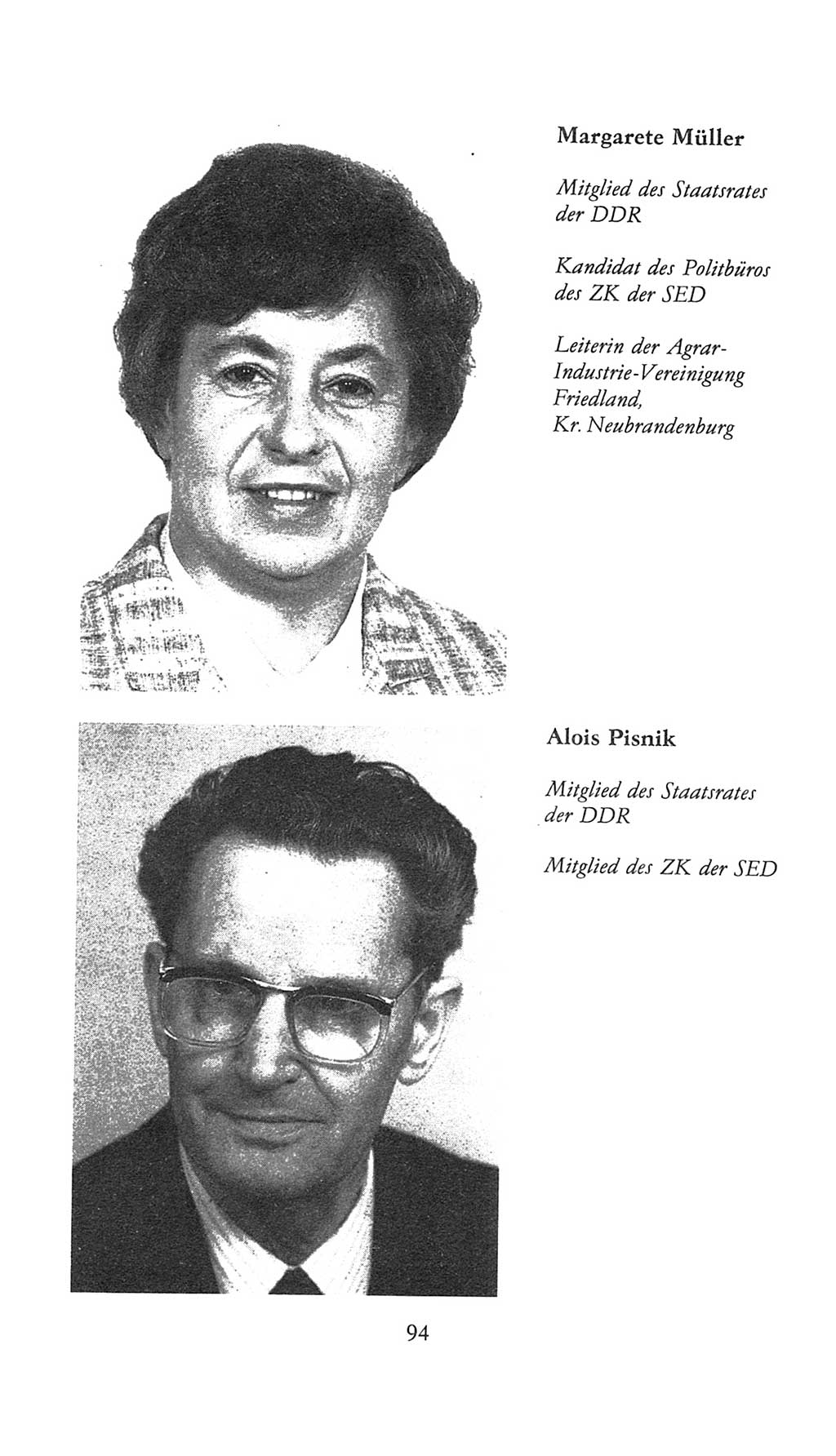 Volkskammer (VK) der Deutschen Demokratischen Republik (DDR), 9. Wahlperiode 1986-1990, Seite 94 (VK. DDR 9. WP. 1986-1990, S. 94)