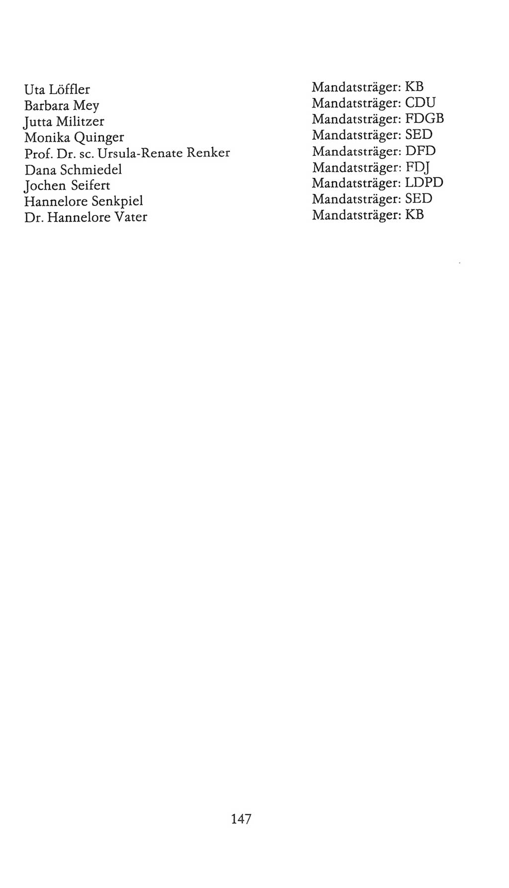 Volkskammer (VK) der Deutschen Demokratischen Republik (DDR), 9. Wahlperiode 1986-1990, Seite 147 (VK. DDR 9. WP. 1986-1990, S. 147)