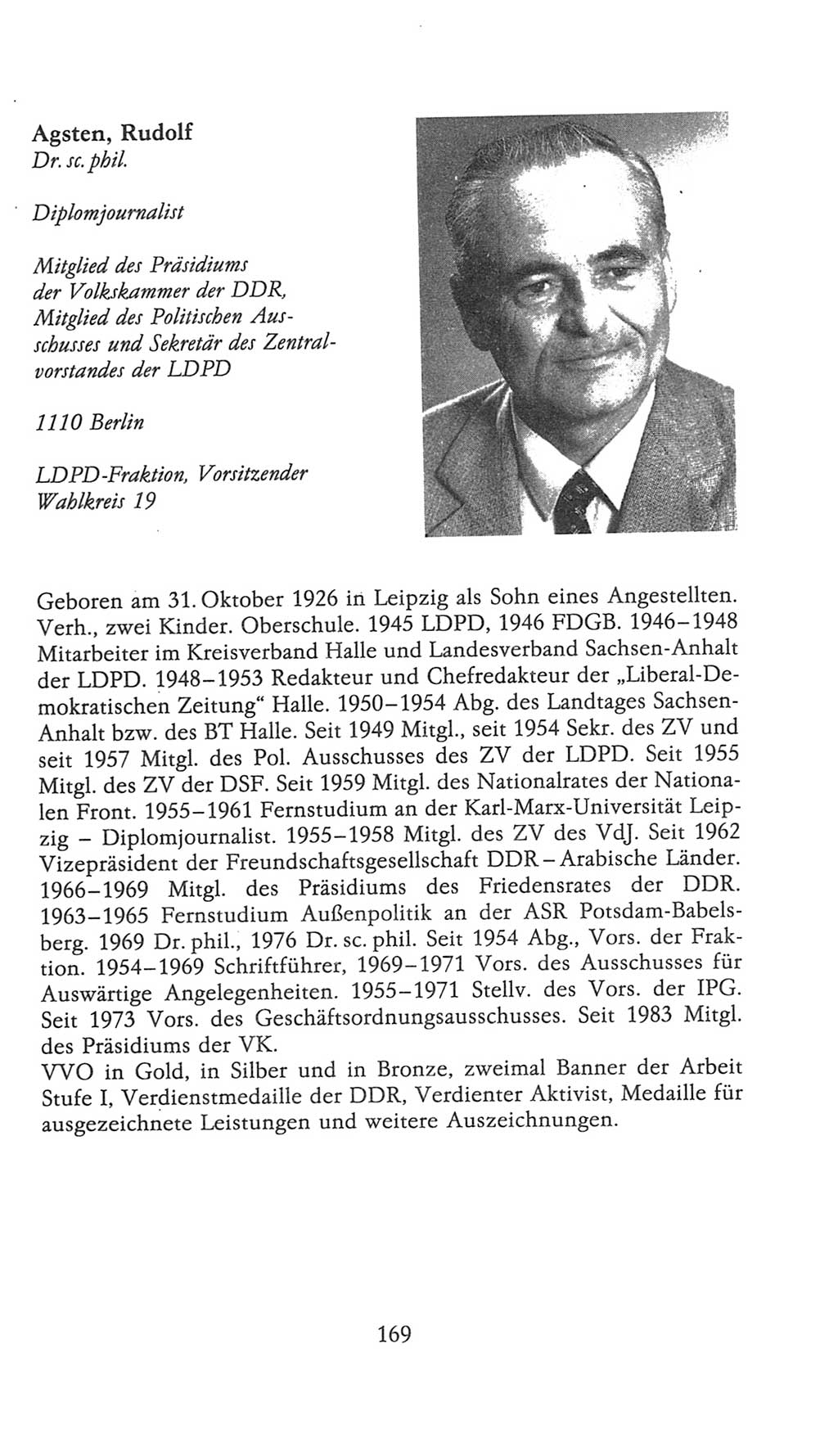 Volkskammer (VK) der Deutschen Demokratischen Republik (DDR), 9. Wahlperiode 1986-1990, Seite 169 (VK. DDR 9. WP. 1986-1990, S. 169)