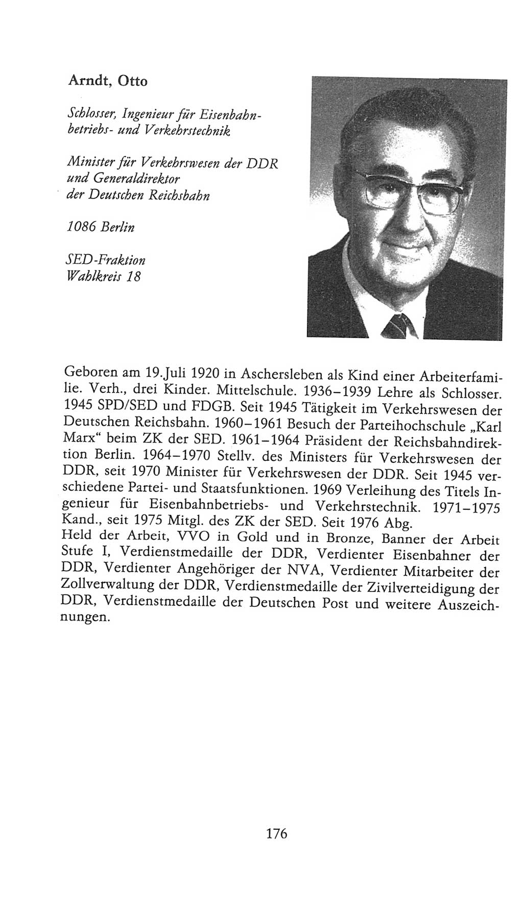 Volkskammer (VK) der Deutschen Demokratischen Republik (DDR), 9. Wahlperiode 1986-1990, Seite 176 (VK. DDR 9. WP. 1986-1990, S. 176)