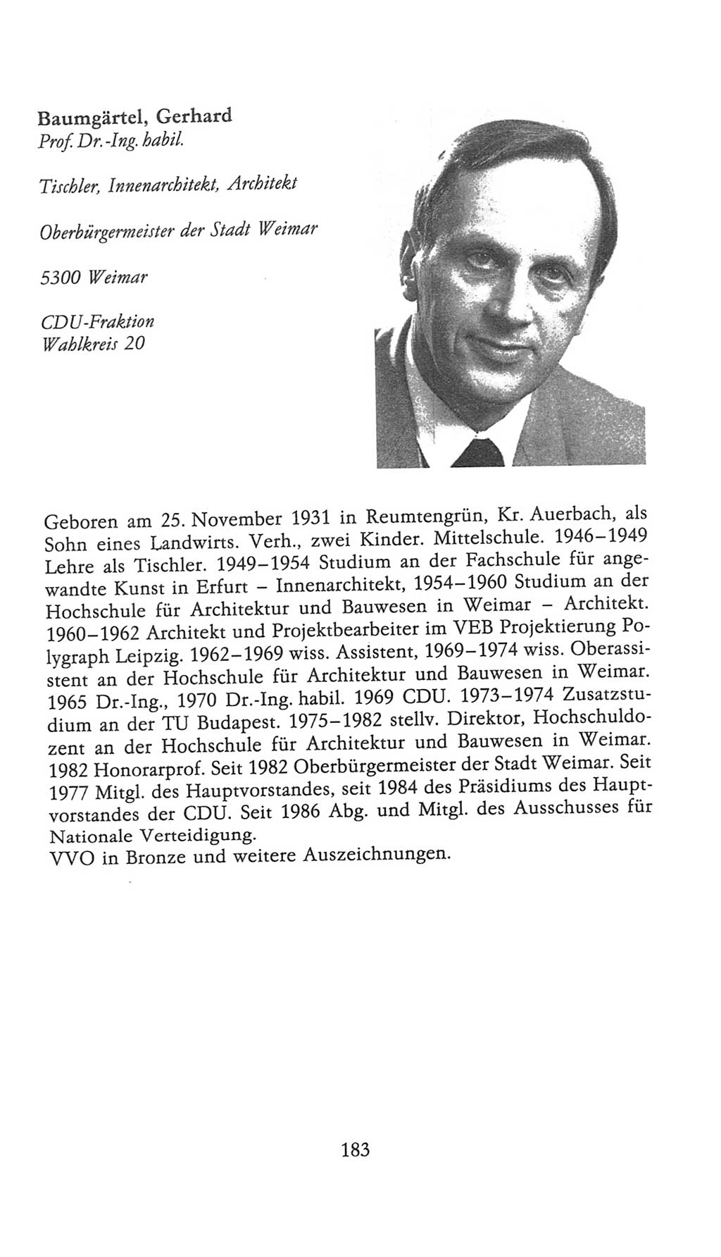 Volkskammer (VK) der Deutschen Demokratischen Republik (DDR), 9. Wahlperiode 1986-1990, Seite 183 (VK. DDR 9. WP. 1986-1990, S. 183)