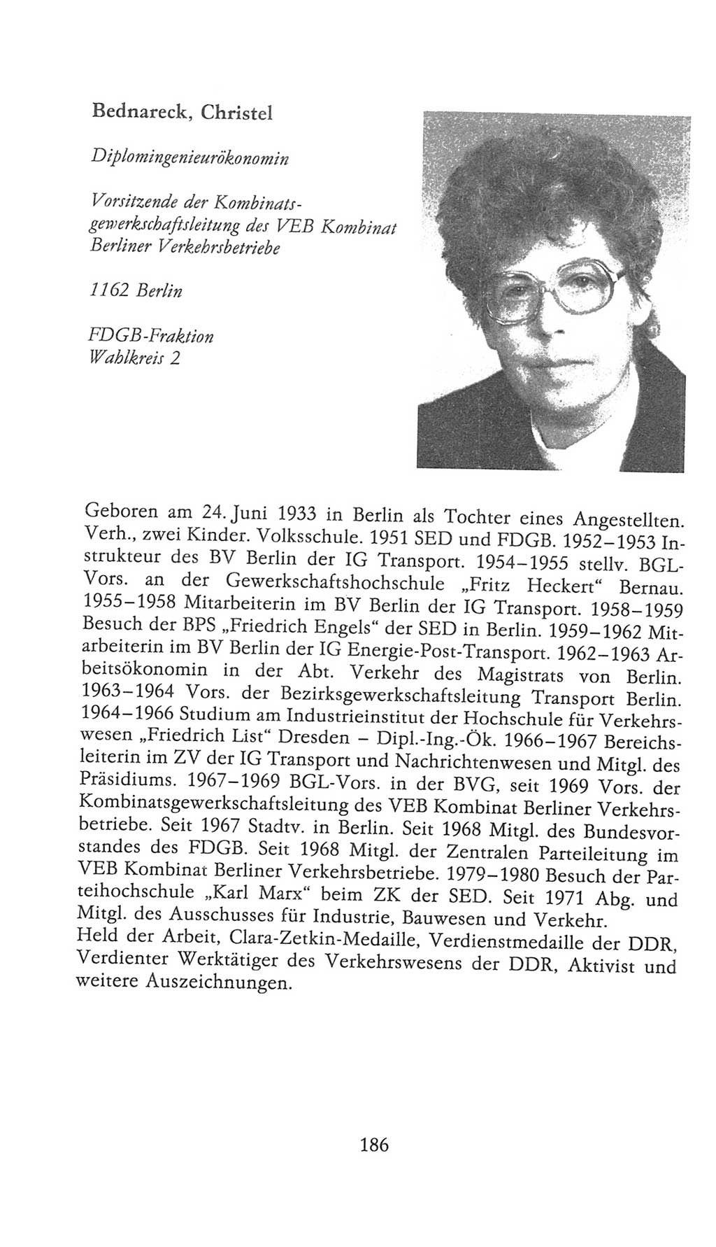 Volkskammer (VK) der Deutschen Demokratischen Republik (DDR), 9. Wahlperiode 1986-1990, Seite 186 (VK. DDR 9. WP. 1986-1990, S. 186)