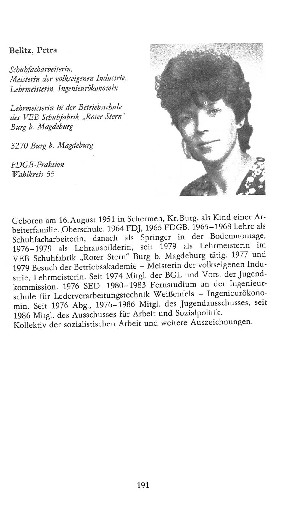 Volkskammer (VK) der Deutschen Demokratischen Republik (DDR), 9. Wahlperiode 1986-1990, Seite 191 (VK. DDR 9. WP. 1986-1990, S. 191)