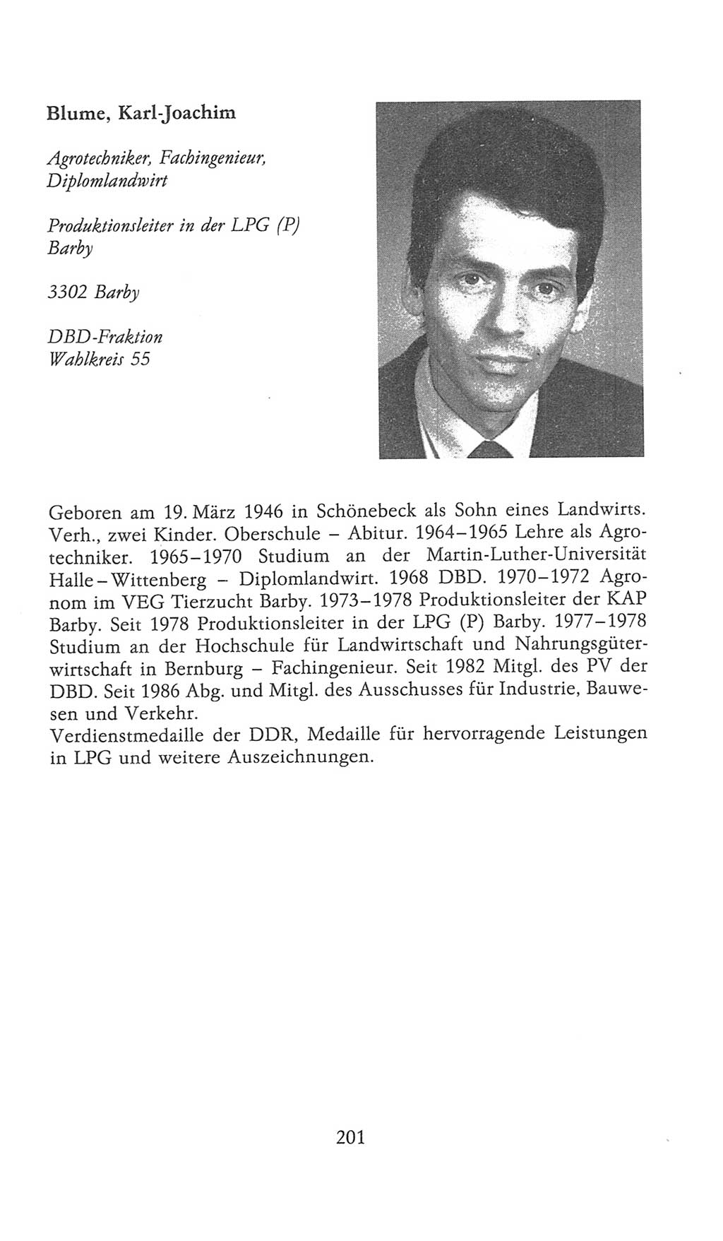 Volkskammer (VK) der Deutschen Demokratischen Republik (DDR), 9. Wahlperiode 1986-1990, Seite 201 (VK. DDR 9. WP. 1986-1990, S. 201)