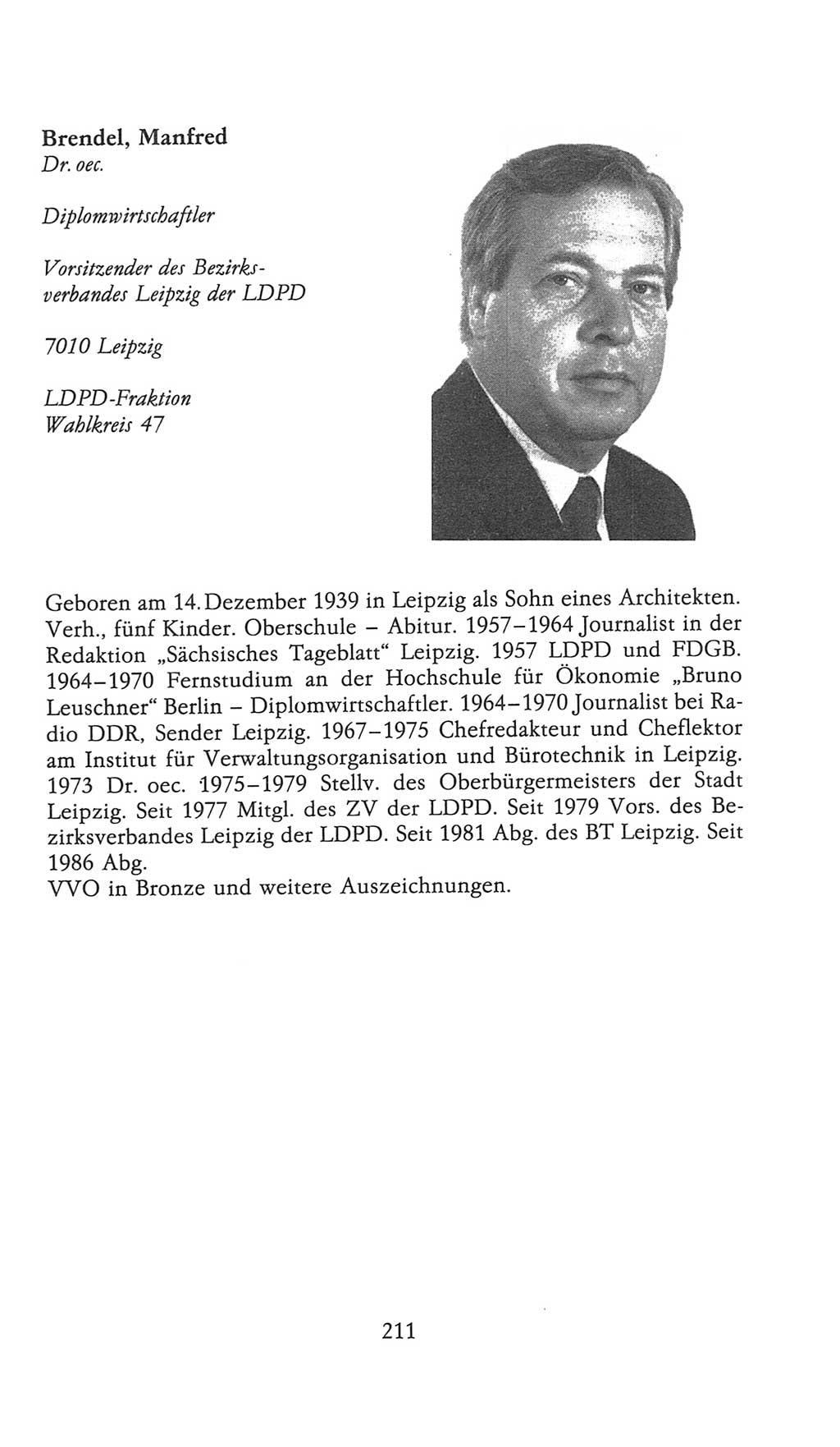 Volkskammer (VK) der Deutschen Demokratischen Republik (DDR), 9. Wahlperiode 1986-1990, Seite 211 (VK. DDR 9. WP. 1986-1990, S. 211)