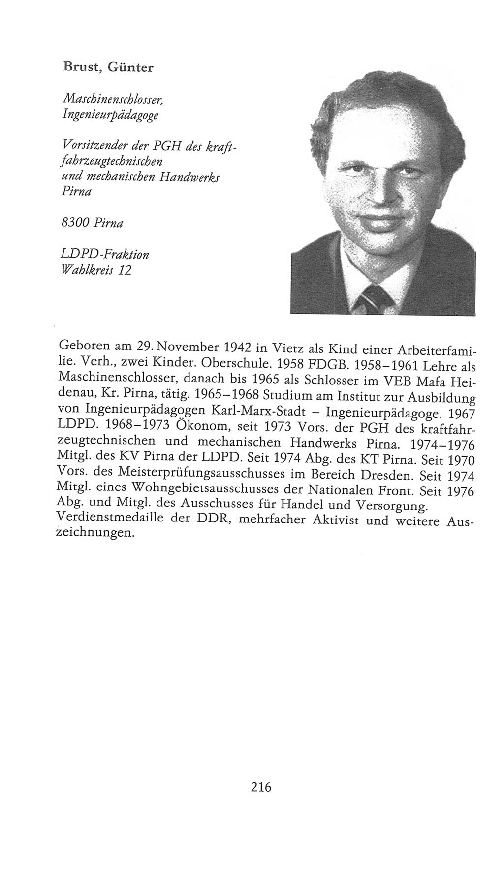 Volkskammer (VK) der Deutschen Demokratischen Republik (DDR), 9. Wahlperiode 1986-1990, Seite 216 (VK. DDR 9. WP. 1986-1990, S. 216)
